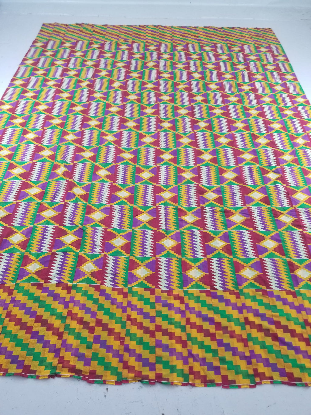 Vintage Ghana Kente Cloth Handwoven Textile Throw 316x127cm