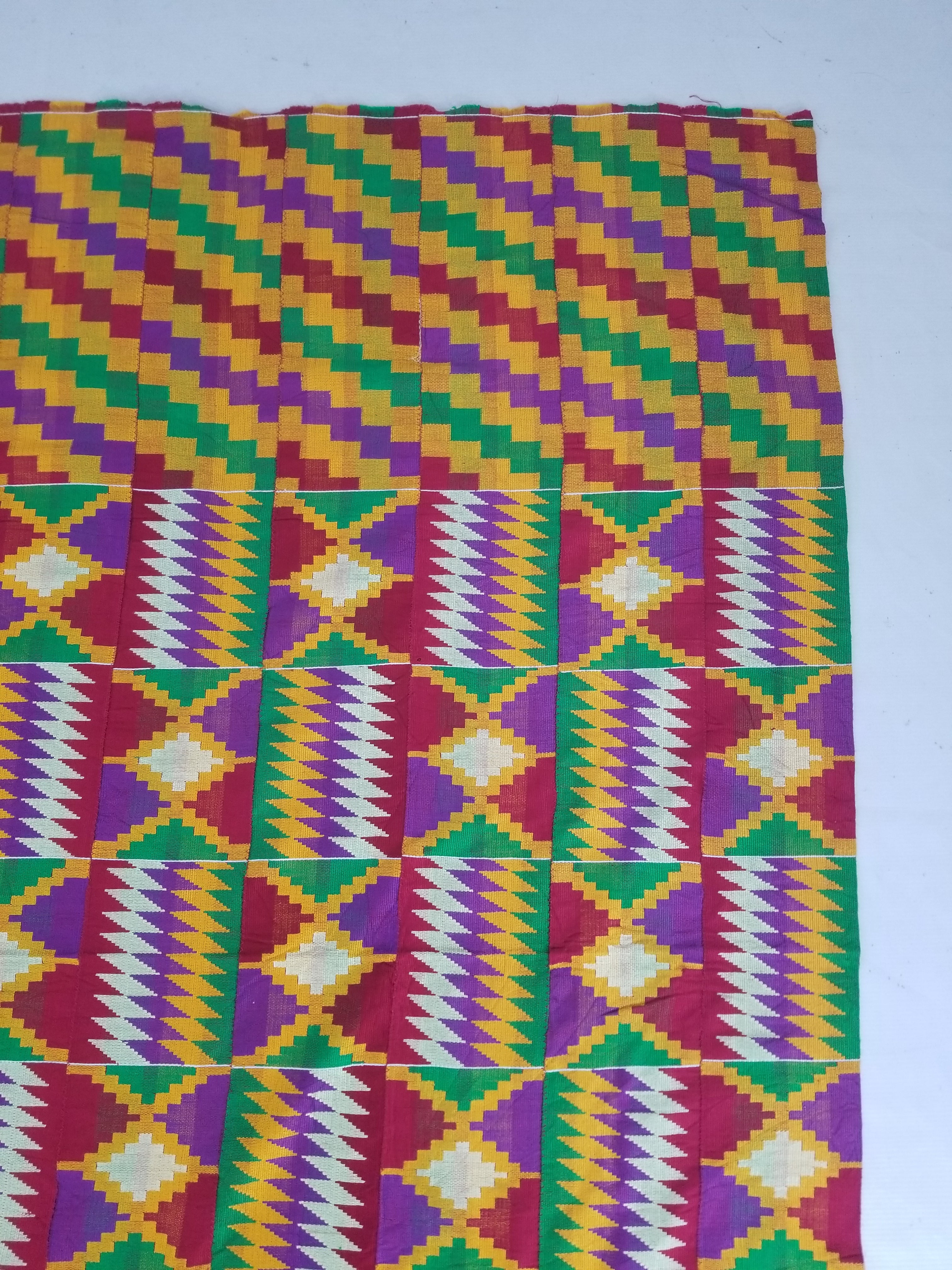 Vintage Ghana Kente Cloth Handwoven Textile Throw 316x127cm