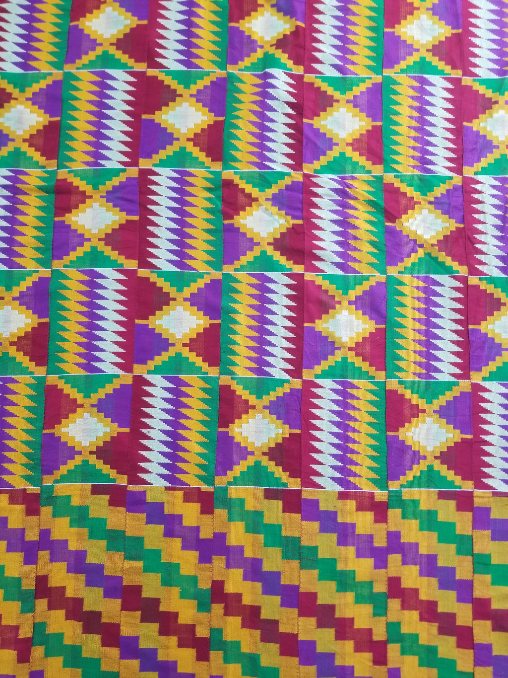 Vintage Ghana Kente Cloth Handwoven Textile Throw 316x127cm