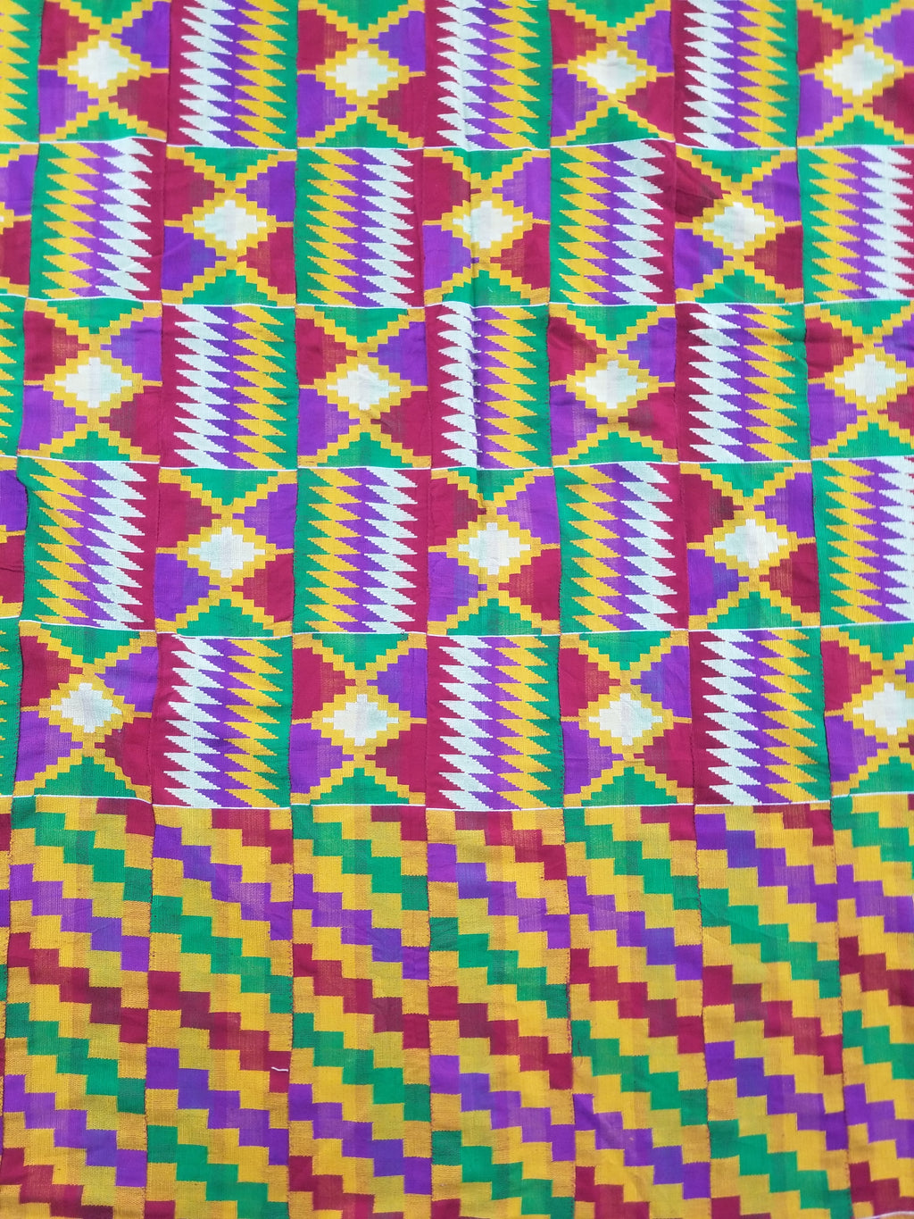 Vintage Ghana Kente Cloth Handwoven Textile Throw 316x127cm