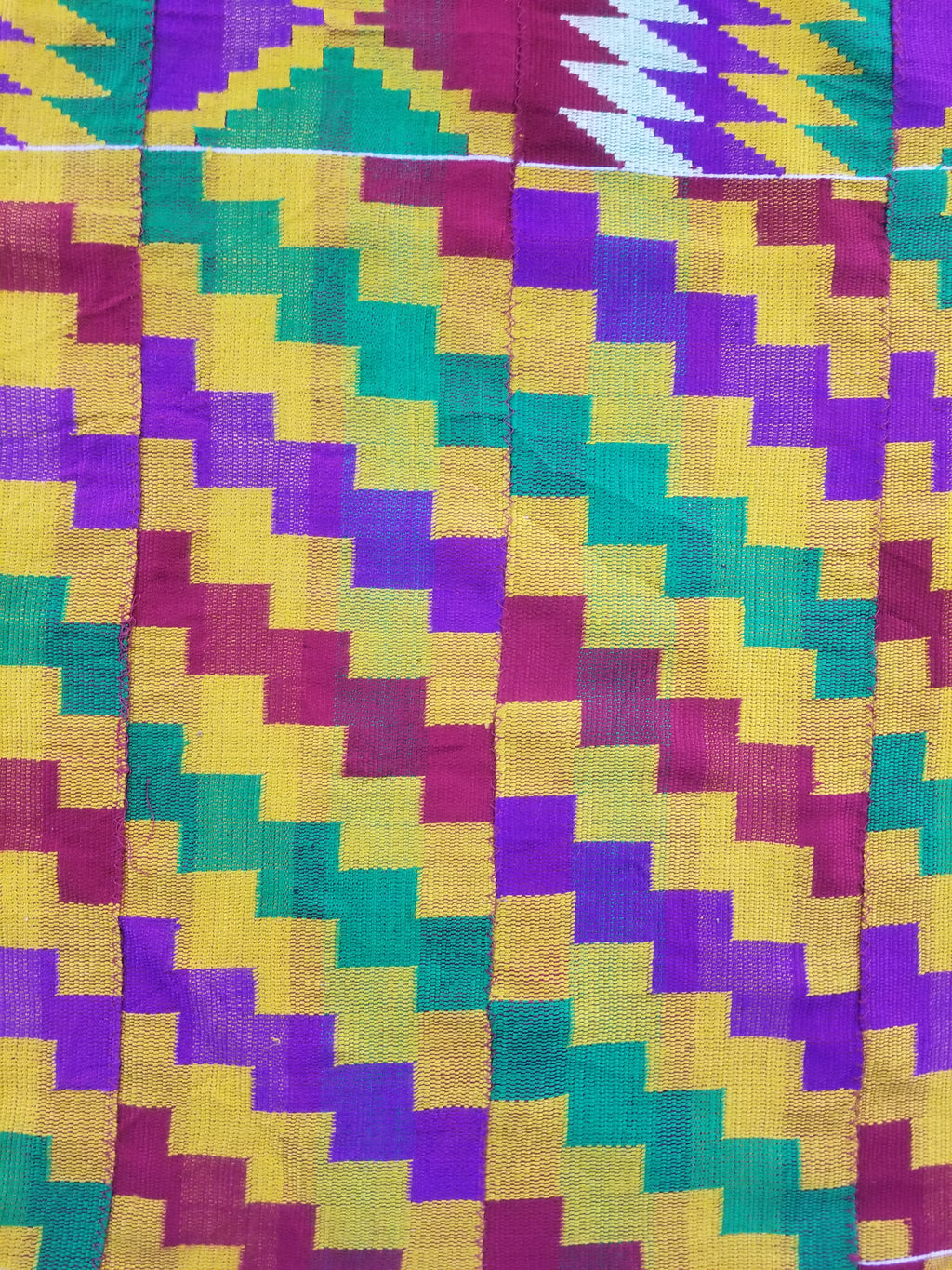 Vintage Ghana Kente Cloth Handwoven Textile Throw 316x127cm