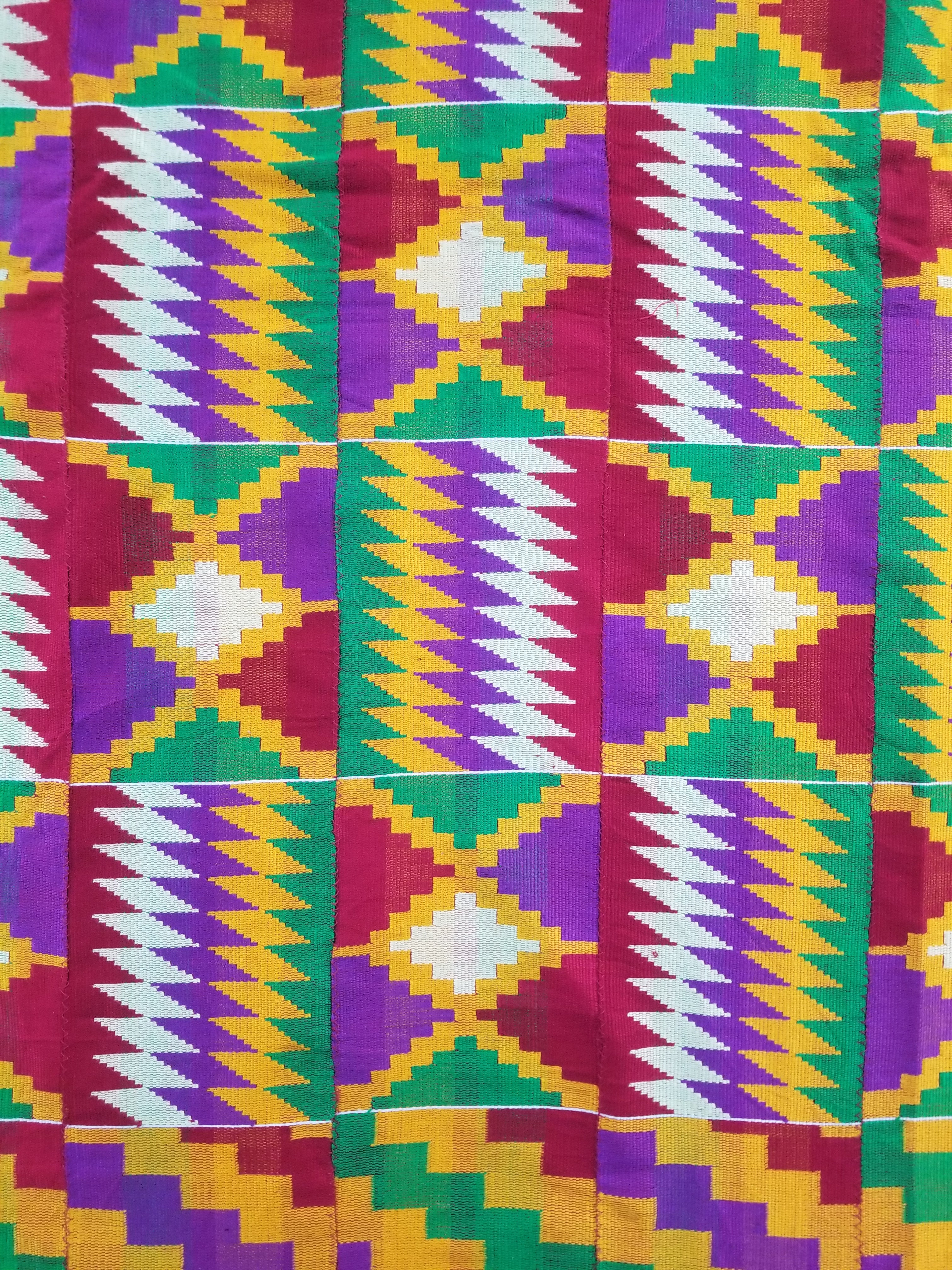 Vintage Ghana Kente Cloth Handwoven Textile Throw 316x127cm