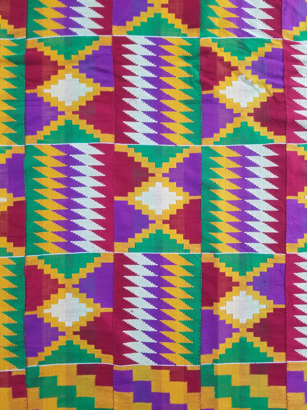 Vintage Ghana Kente Cloth Handwoven Textile Throw 316x127cm