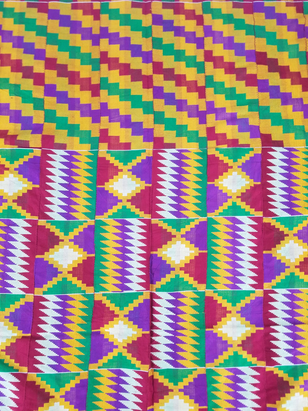 Vintage Ghana Kente Cloth Handwoven Textile Throw 316x127cm
