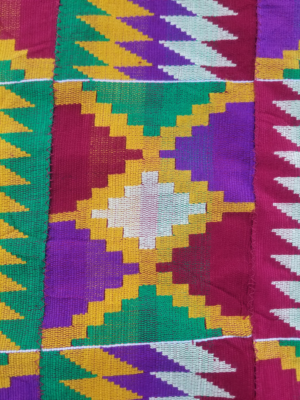 Vintage Ghana Kente Cloth Handwoven Textile Throw 316x127cm