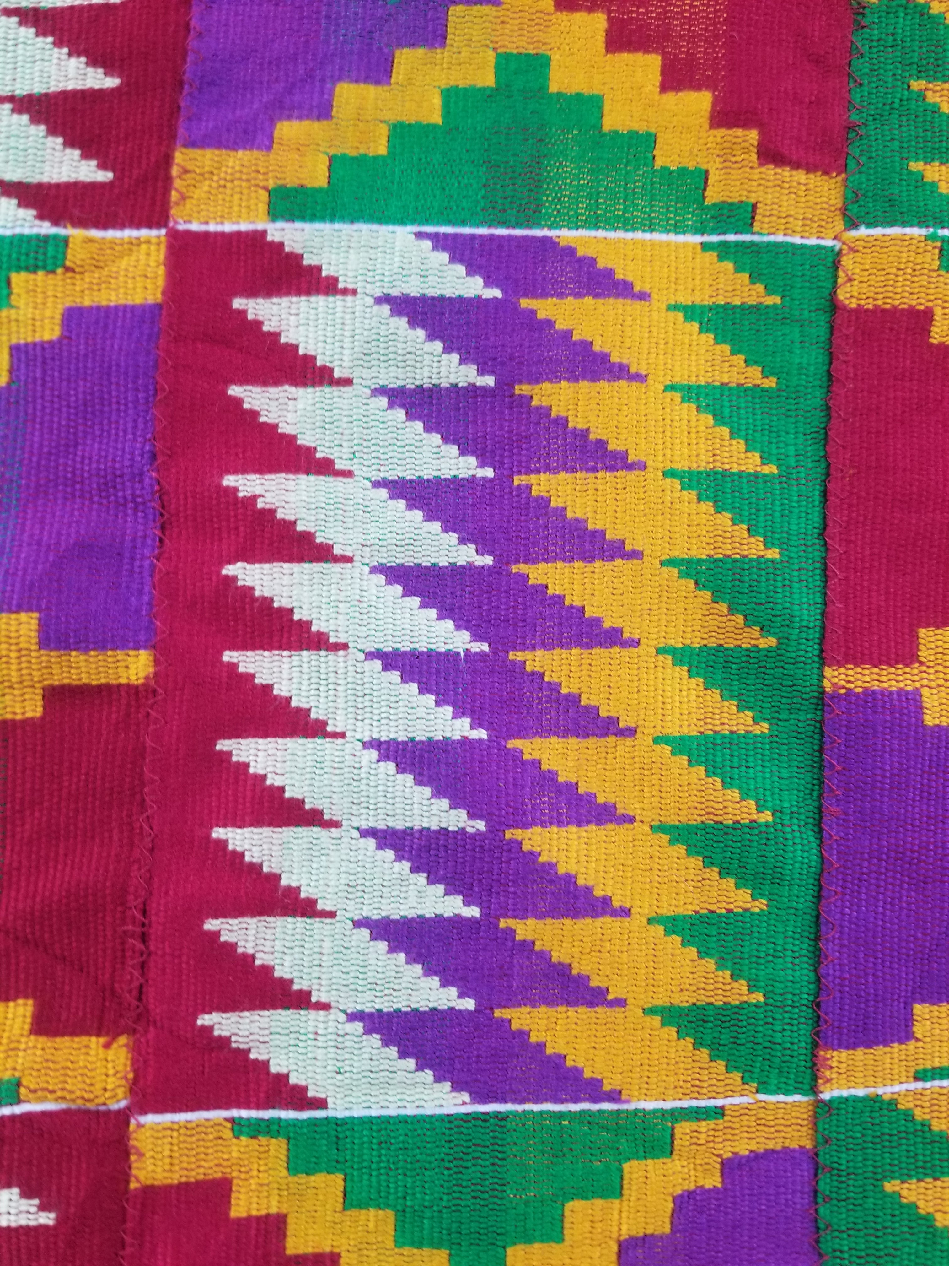 Vintage Ghana Kente Cloth Handwoven Textile Throw 316x127cm
