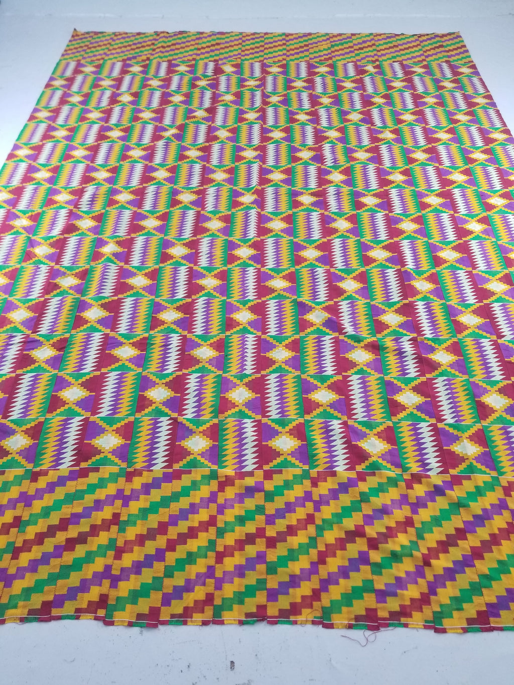 Vintage Ghana Kente Cloth Handwoven Textile Throw 316x127cm