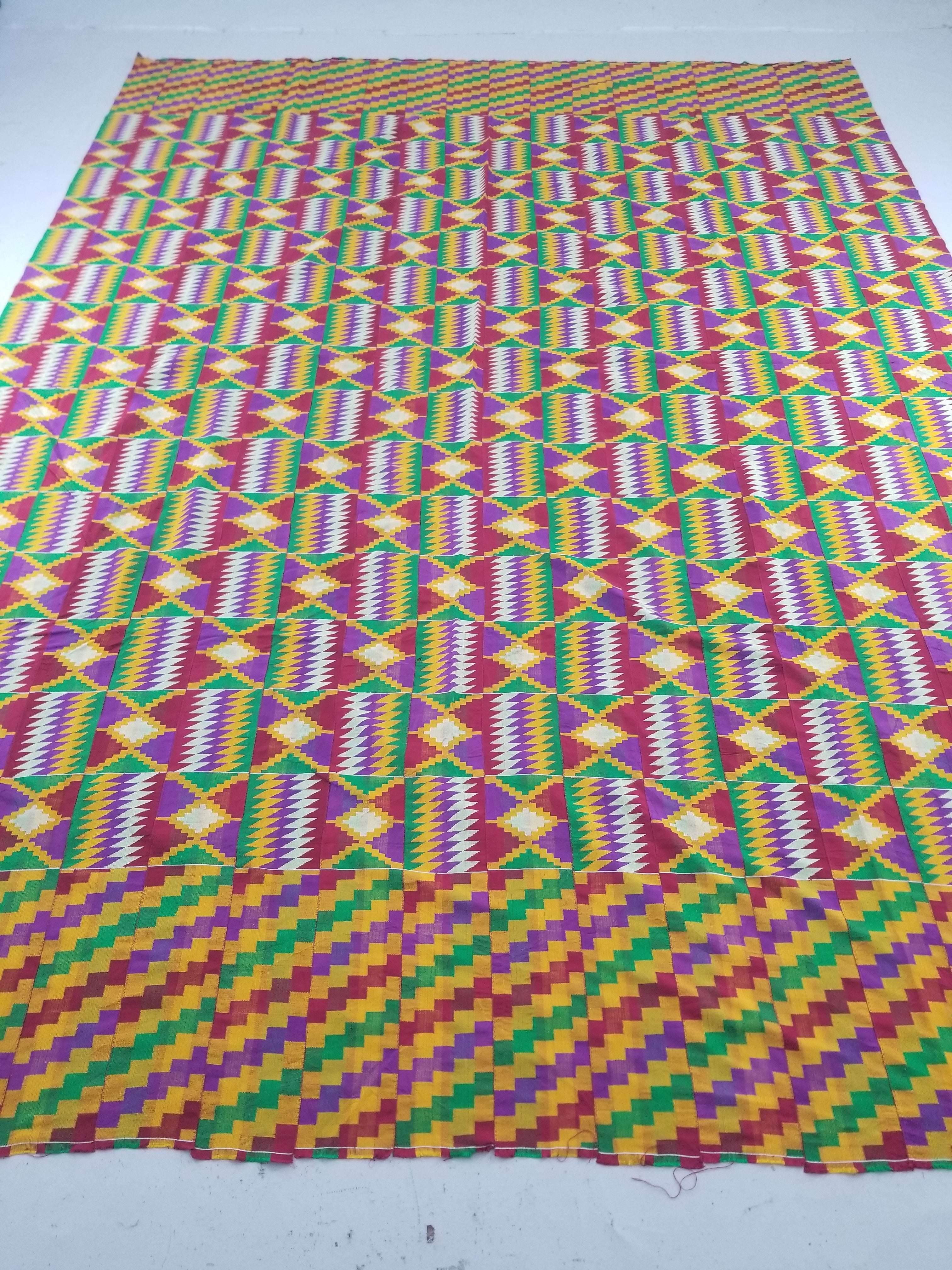 Vintage Ghana Kente Cloth Handwoven Textile Throw 316x127cm