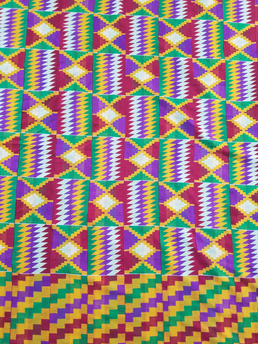 Vintage Ghana Kente Cloth Handwoven Textile Throw 316x127cm