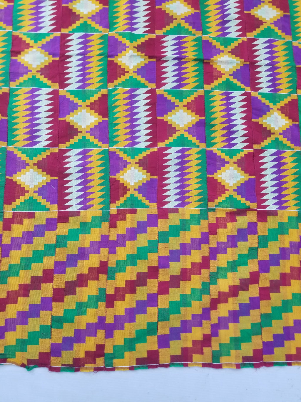 Vintage Ghana Kente Cloth Handwoven Textile Throw 316x127cm