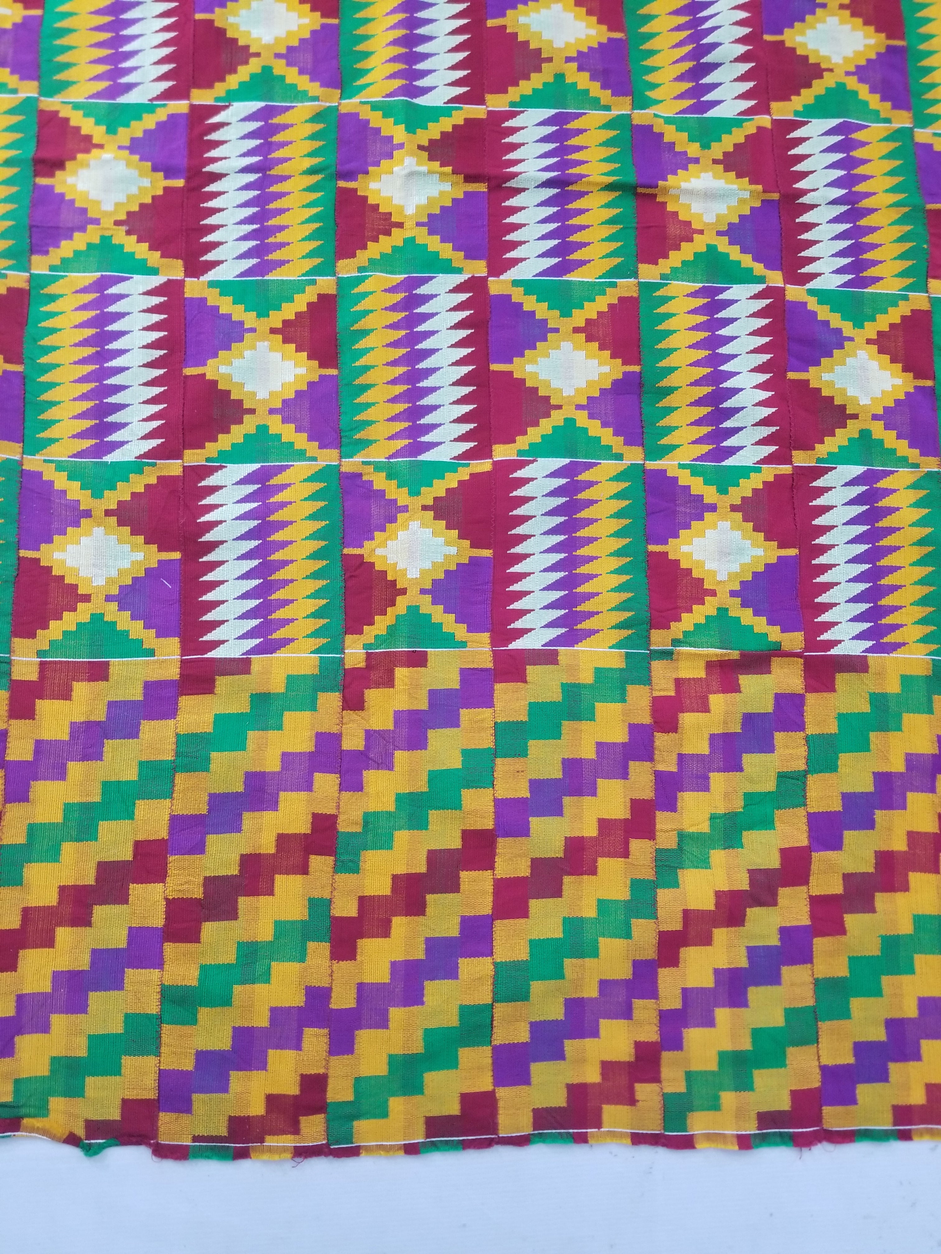 Vintage Ghana Kente Cloth Handwoven Textile Throw 316x127cm