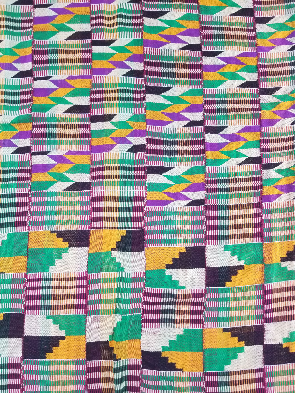 Vintage African Kente Cloth Handwoven Patchwork Ghanaian Textile 165x115cm