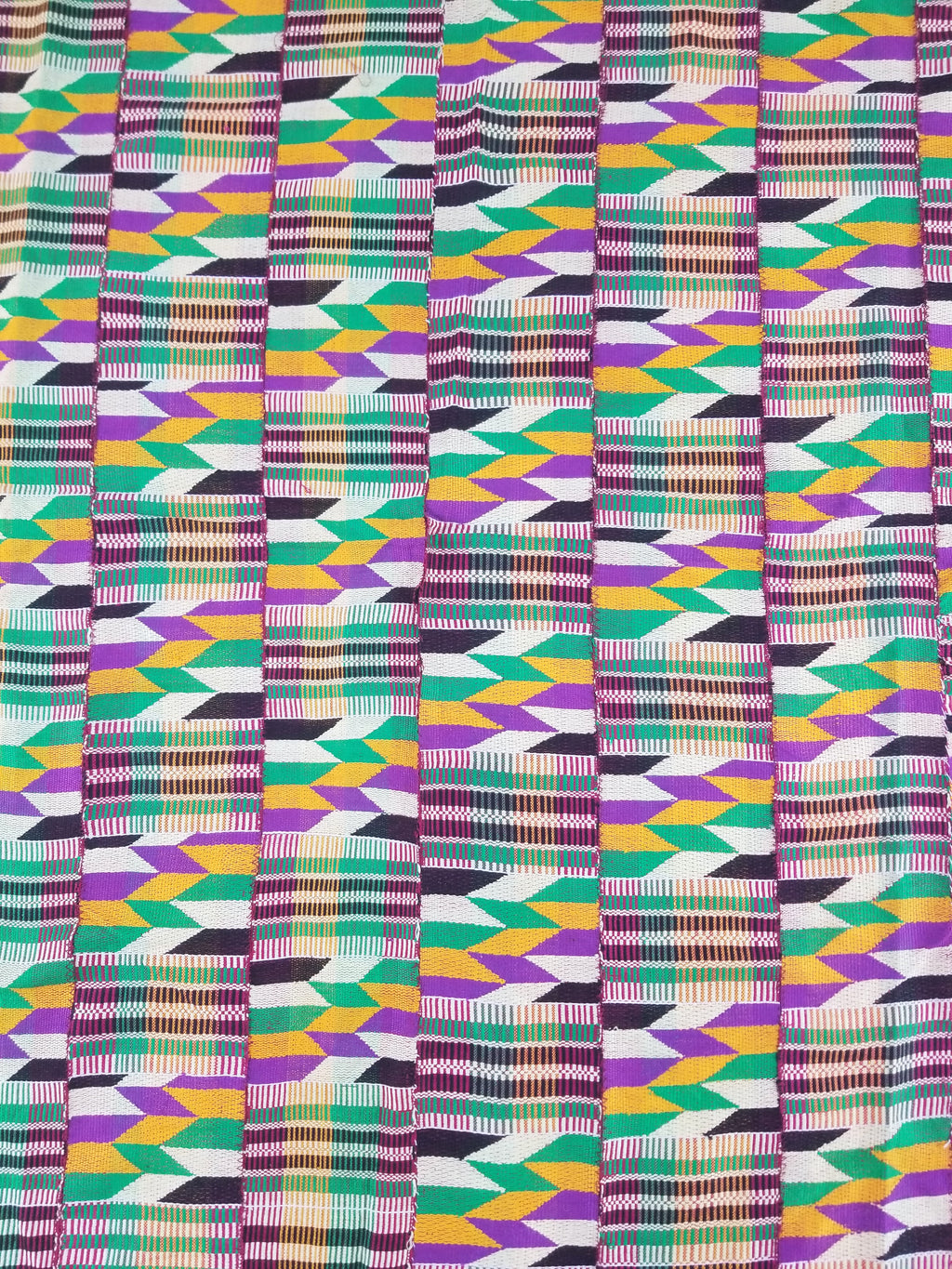 Vintage African Kente Cloth Handwoven Patchwork Ghanaian Textile 165x115cm