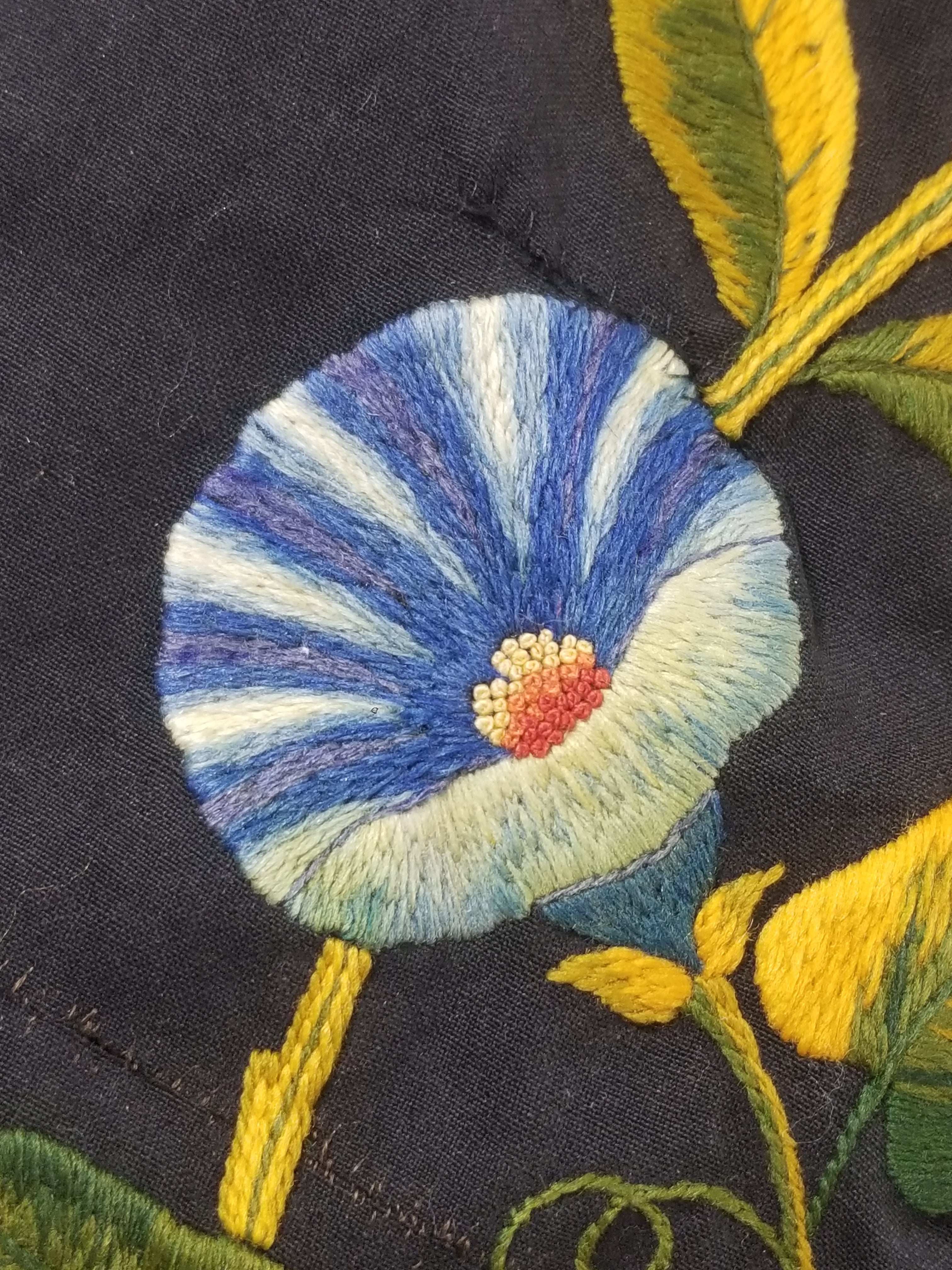 Antique French European Hand Embroidered Floral Tablecloth 168x160cm