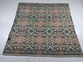 Antique 1841 American Jacquard Woven Reversible Coverlet 187x187cm