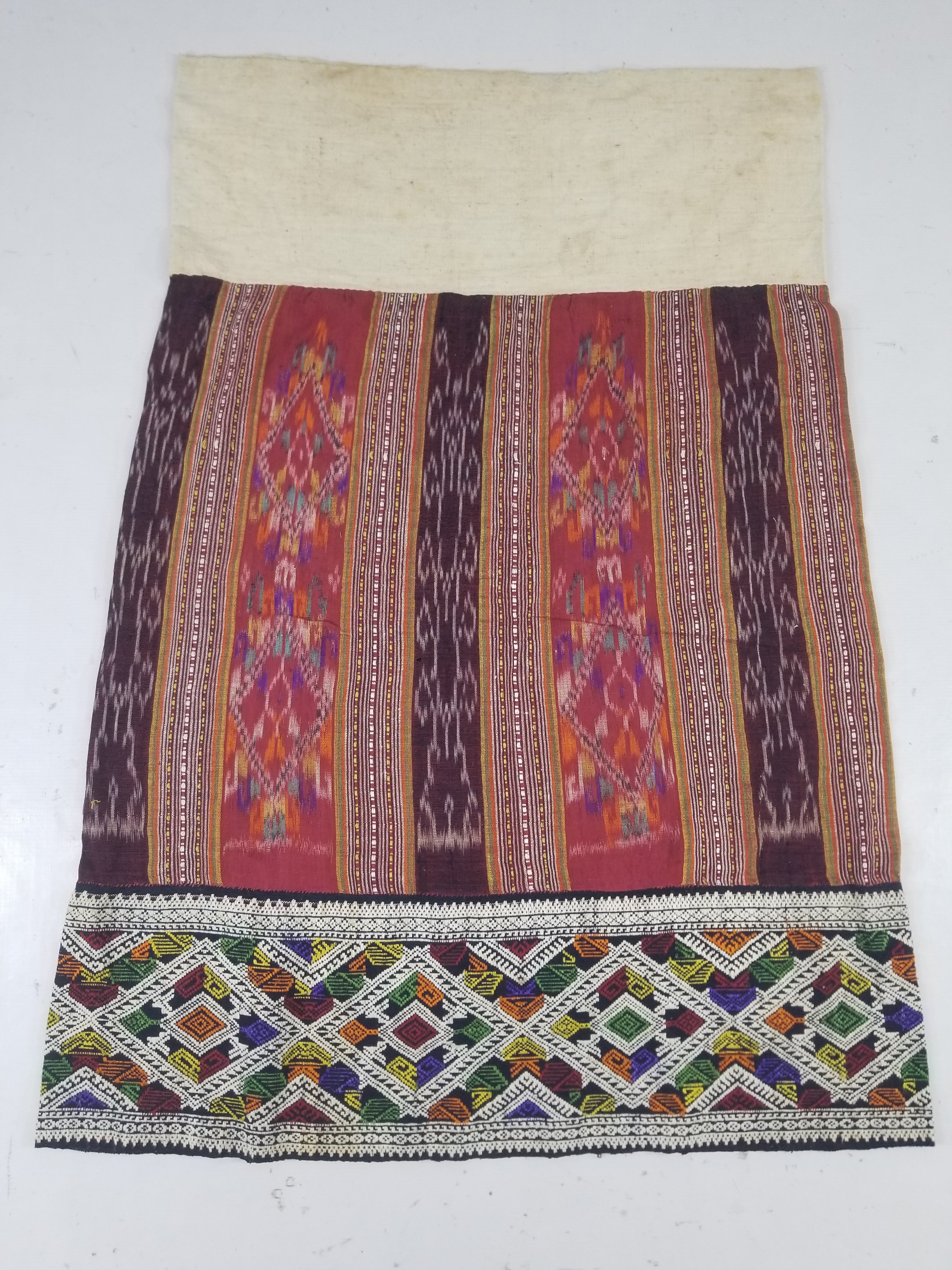 Vintage Traditional Laotian Handwoven Ethnic Skirt 108x67cm