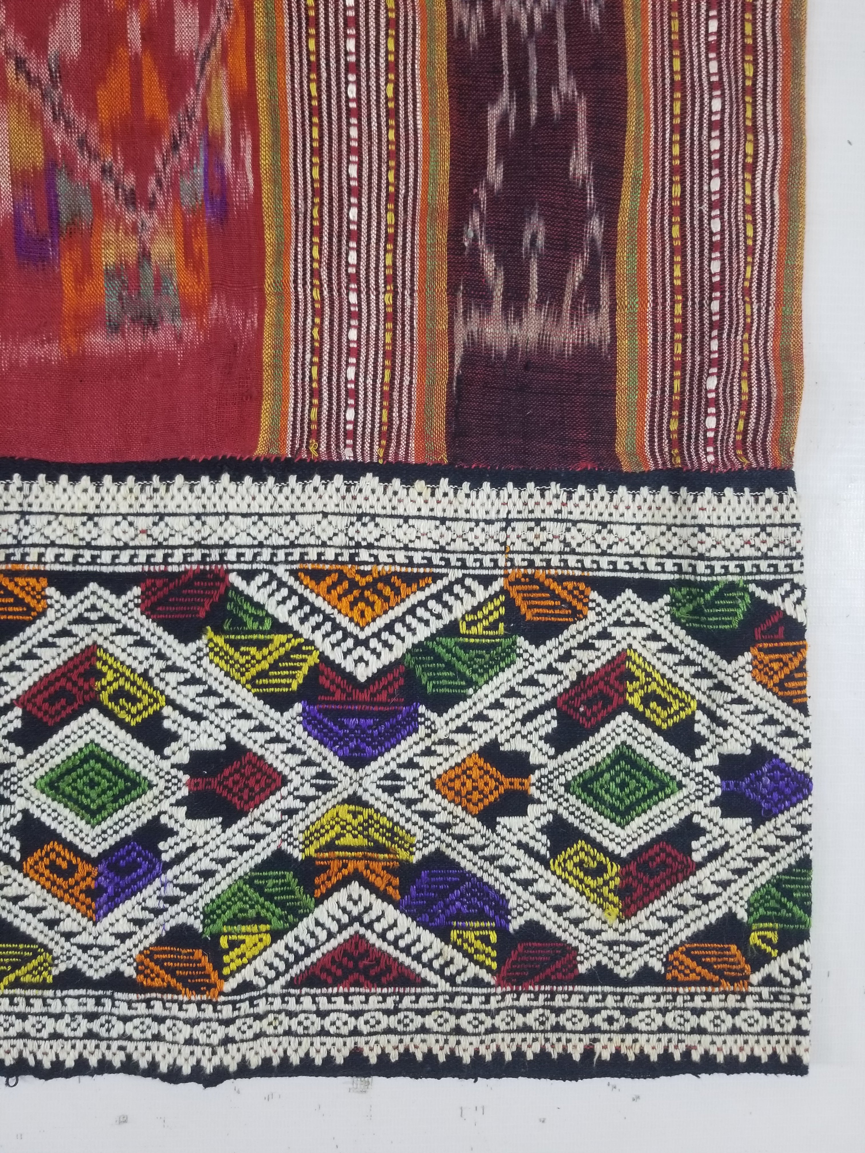 Vintage Traditional Laotian Handwoven Ethnic Skirt 108x67cm
