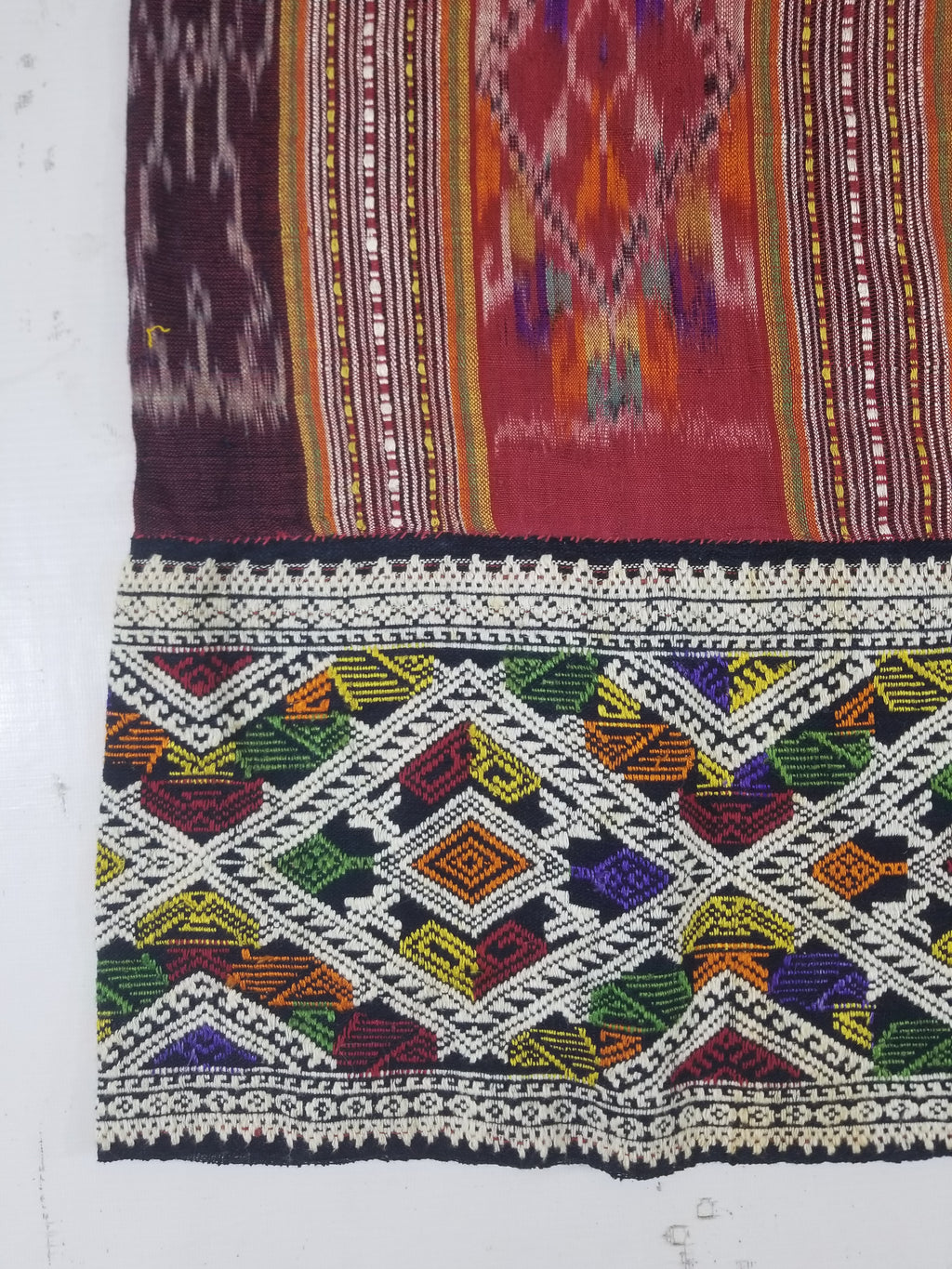 Vintage Traditional Laotian Handwoven Ethnic Skirt 108x67cm
