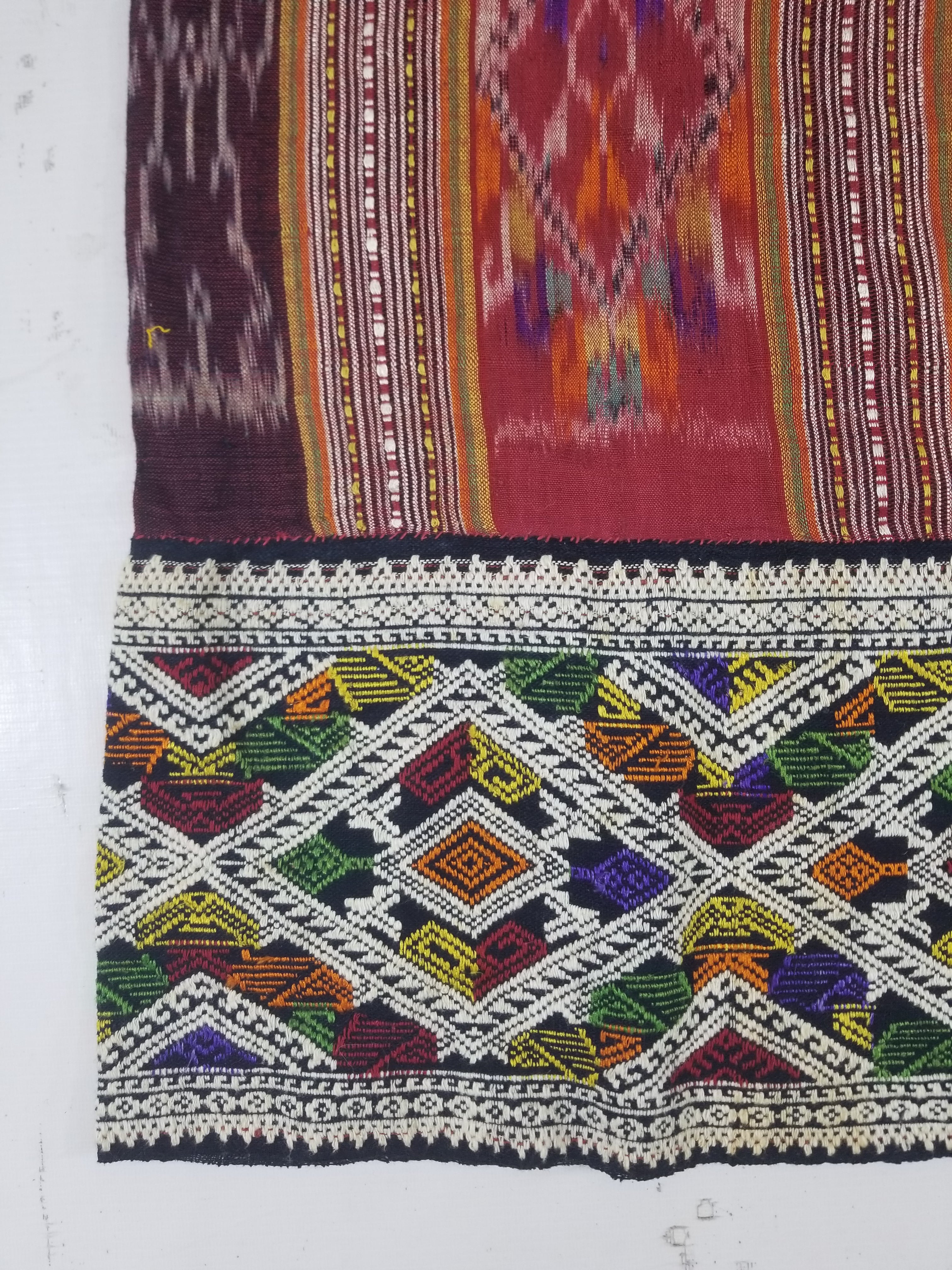 Vintage Traditional Laotian Handwoven Ethnic Skirt 108x67cm