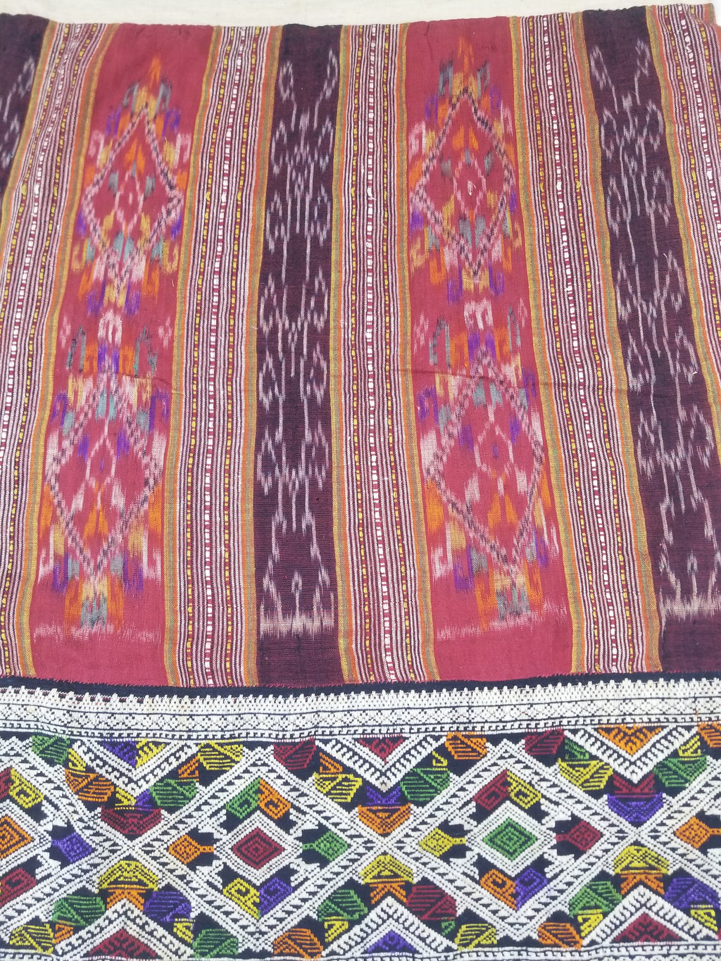 Vintage Traditional Laotian Handwoven Ethnic Skirt 108x67cm
