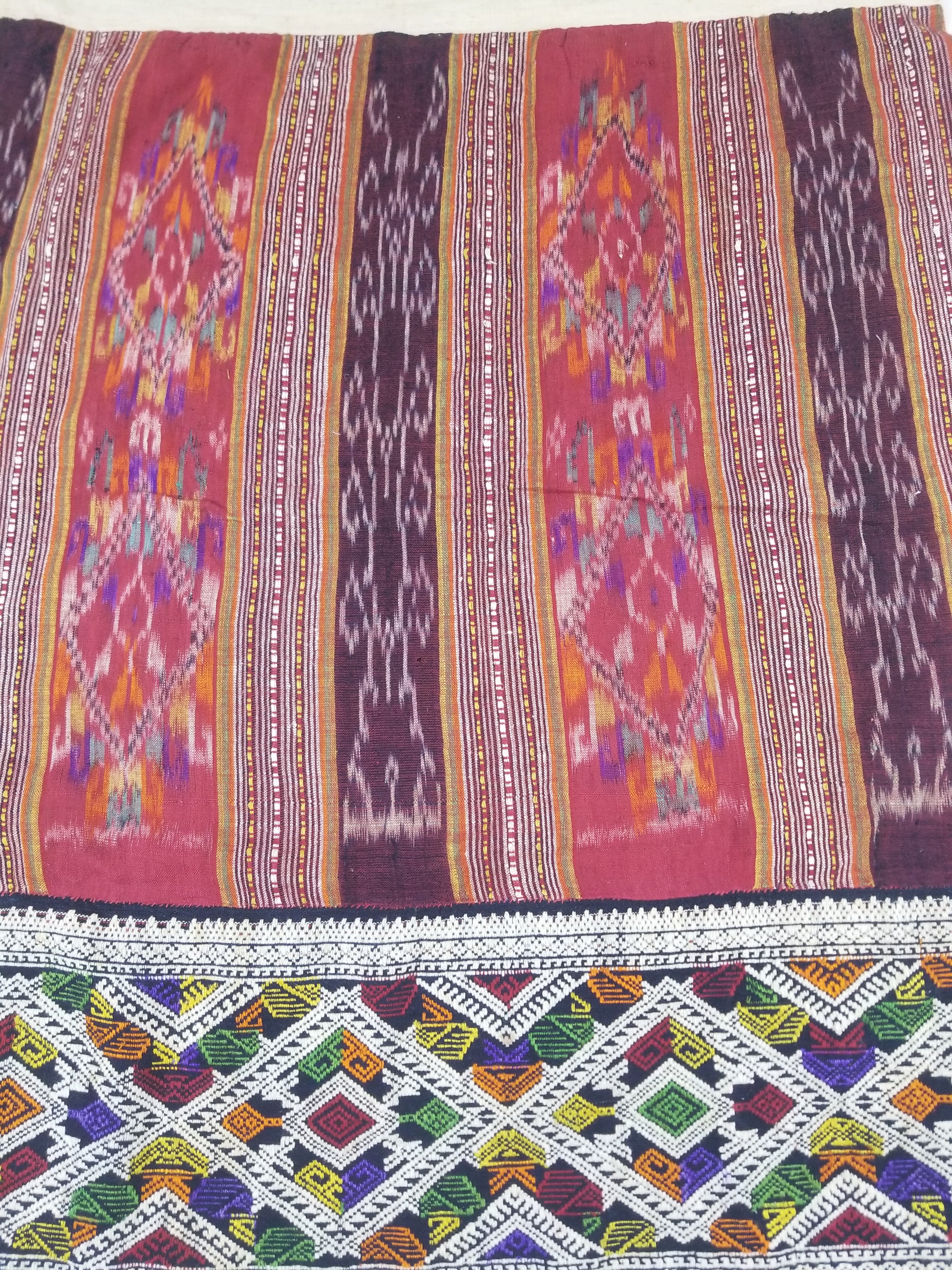 Vintage Traditional Laotian Handwoven Ethnic Skirt 108x67cm