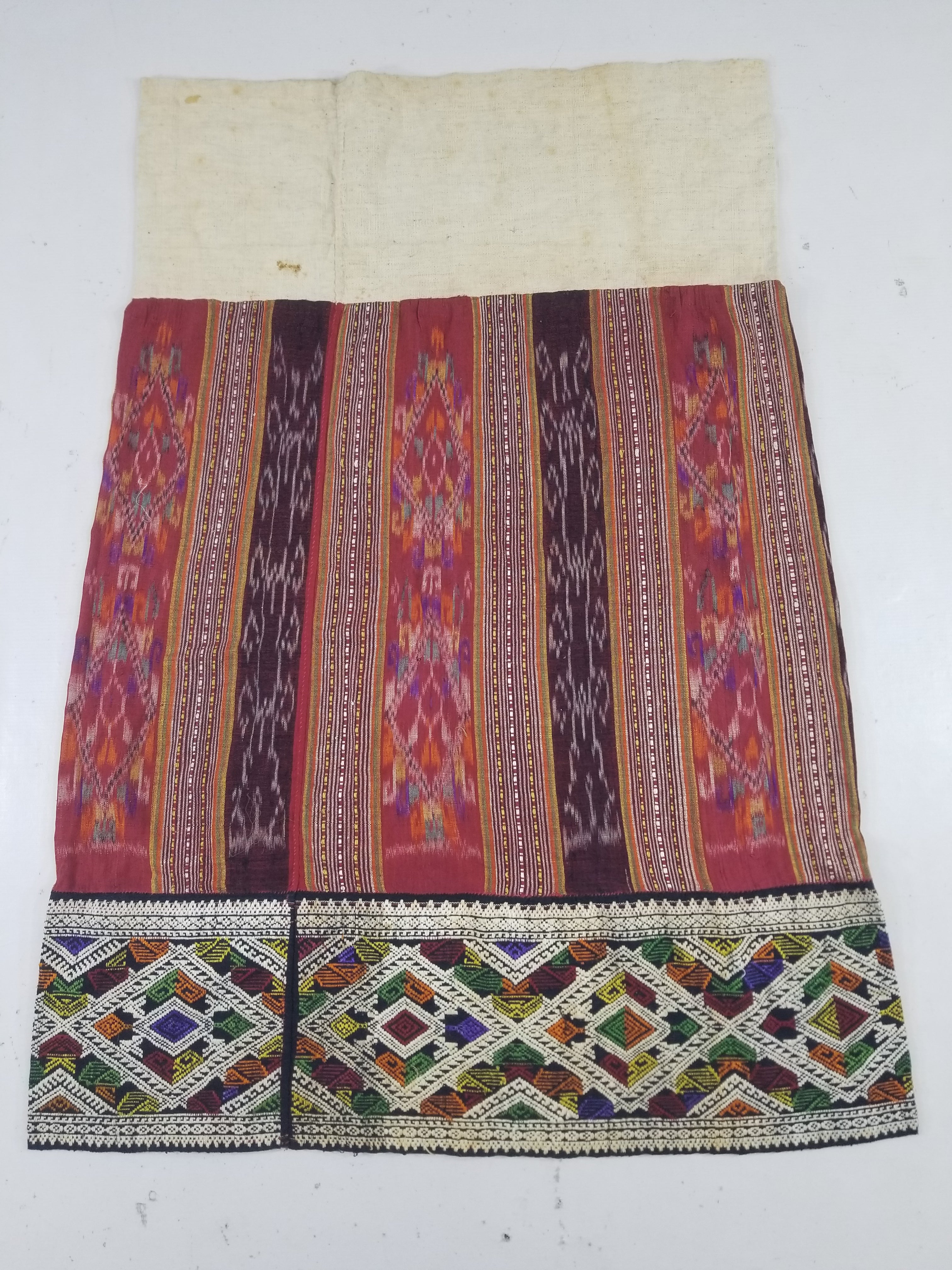 Vintage Traditional Laotian Handwoven Ethnic Skirt 108x67cm