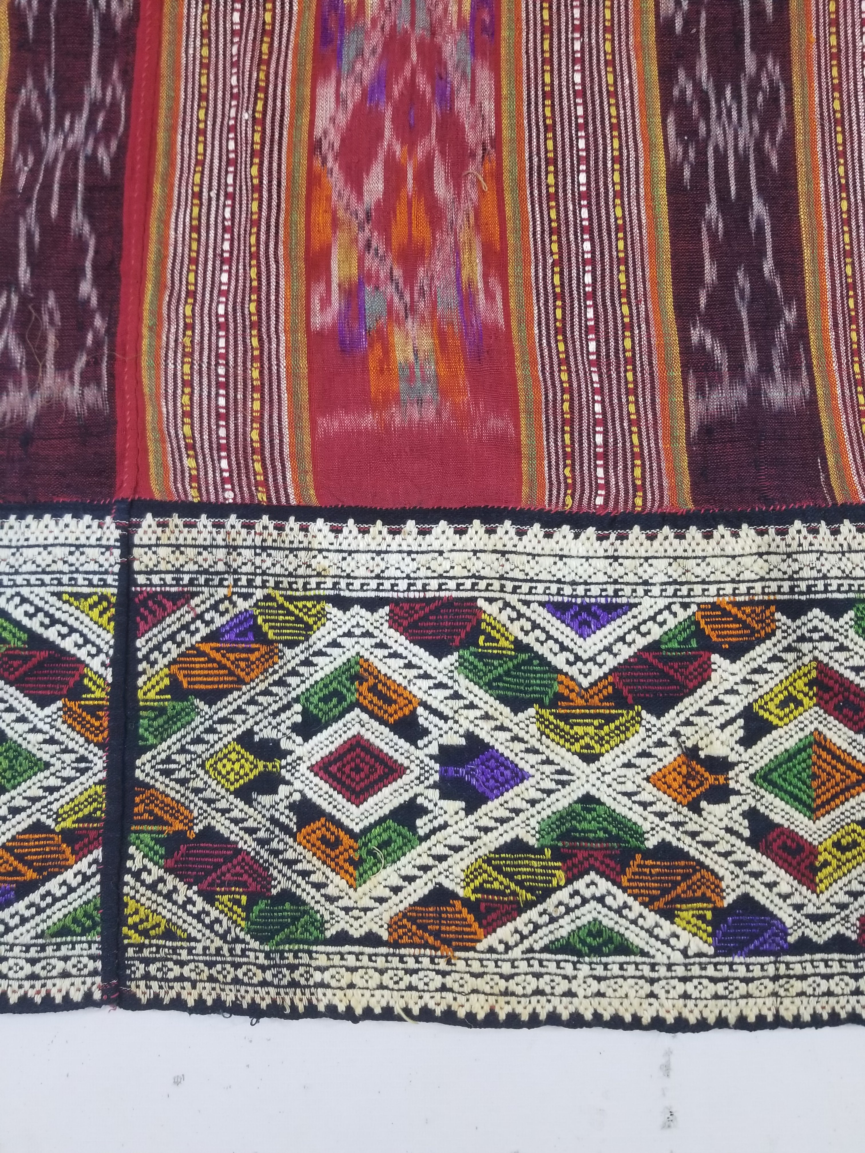 Vintage Traditional Laotian Handwoven Ethnic Skirt 108x67cm