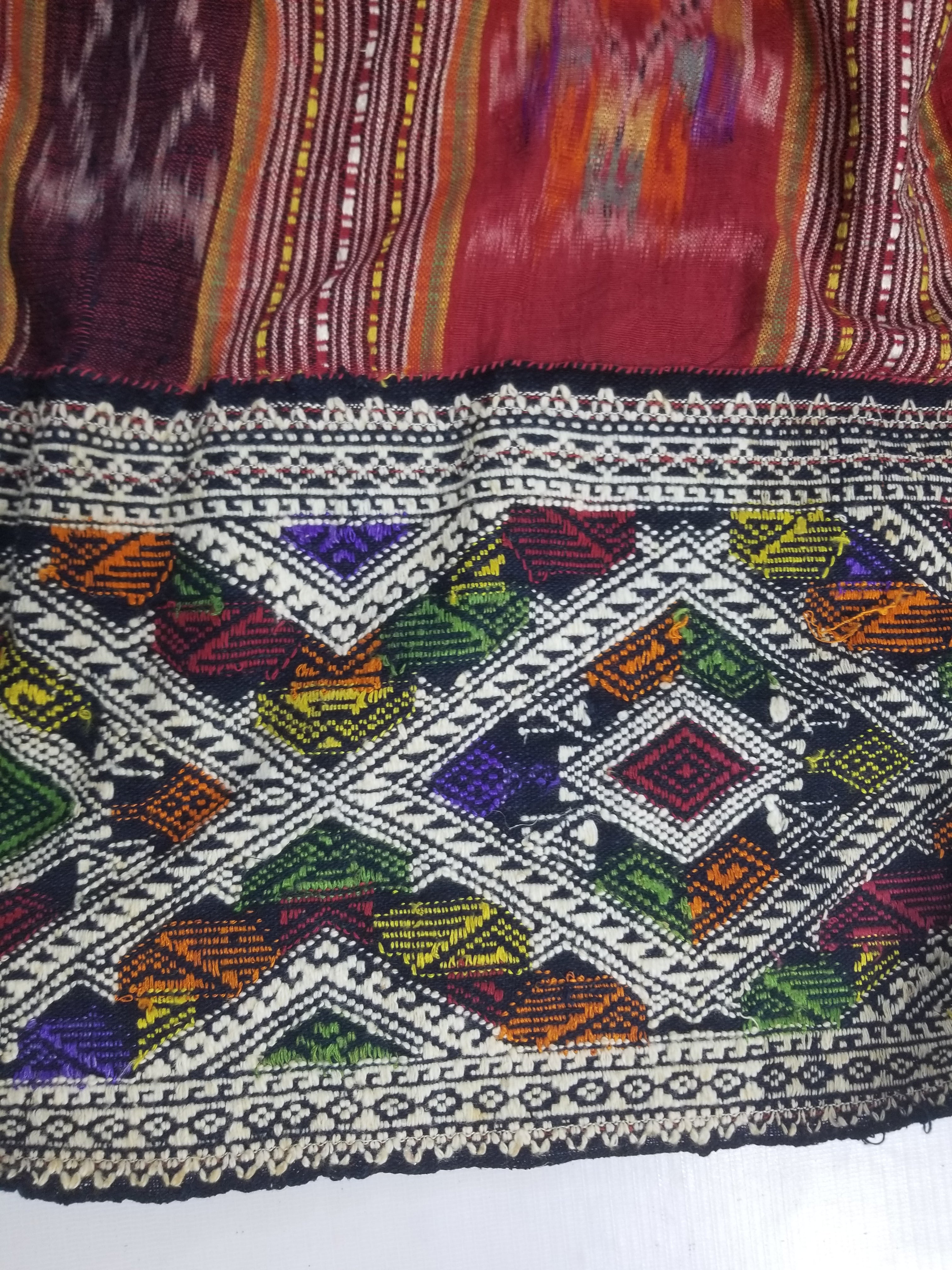 Vintage Traditional Laotian Handwoven Ethnic Skirt 108x67cm