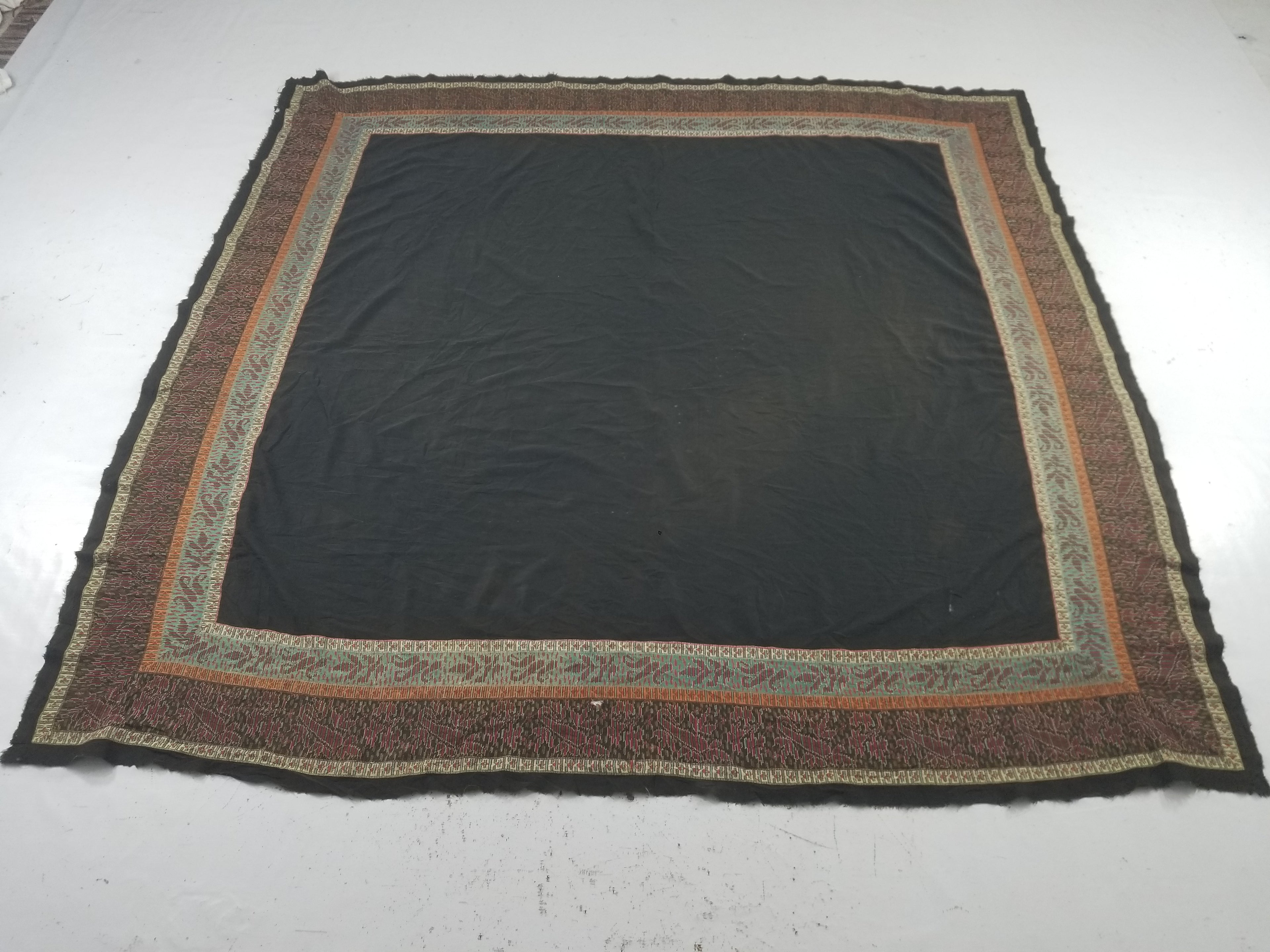 Antique Traditional Kashmiri Jamawar Style Paisley Wool Shawl 185x185cm