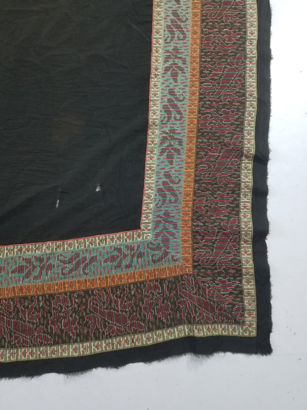Antique Traditional Kashmiri Jamawar Style Paisley Wool Shawl 185x185cm