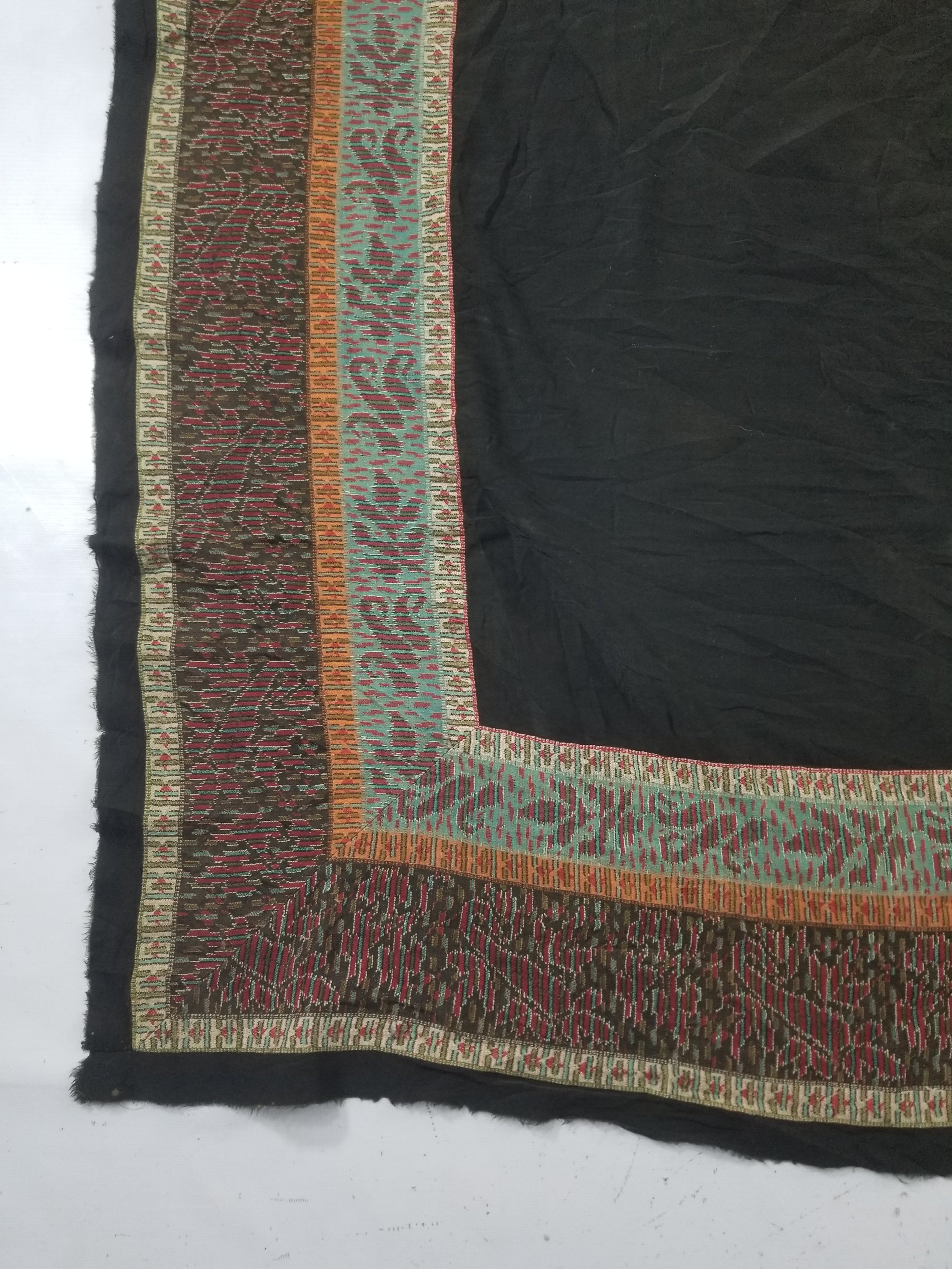 Antique Traditional Kashmiri Jamawar Style Paisley Wool Shawl 185x185cm