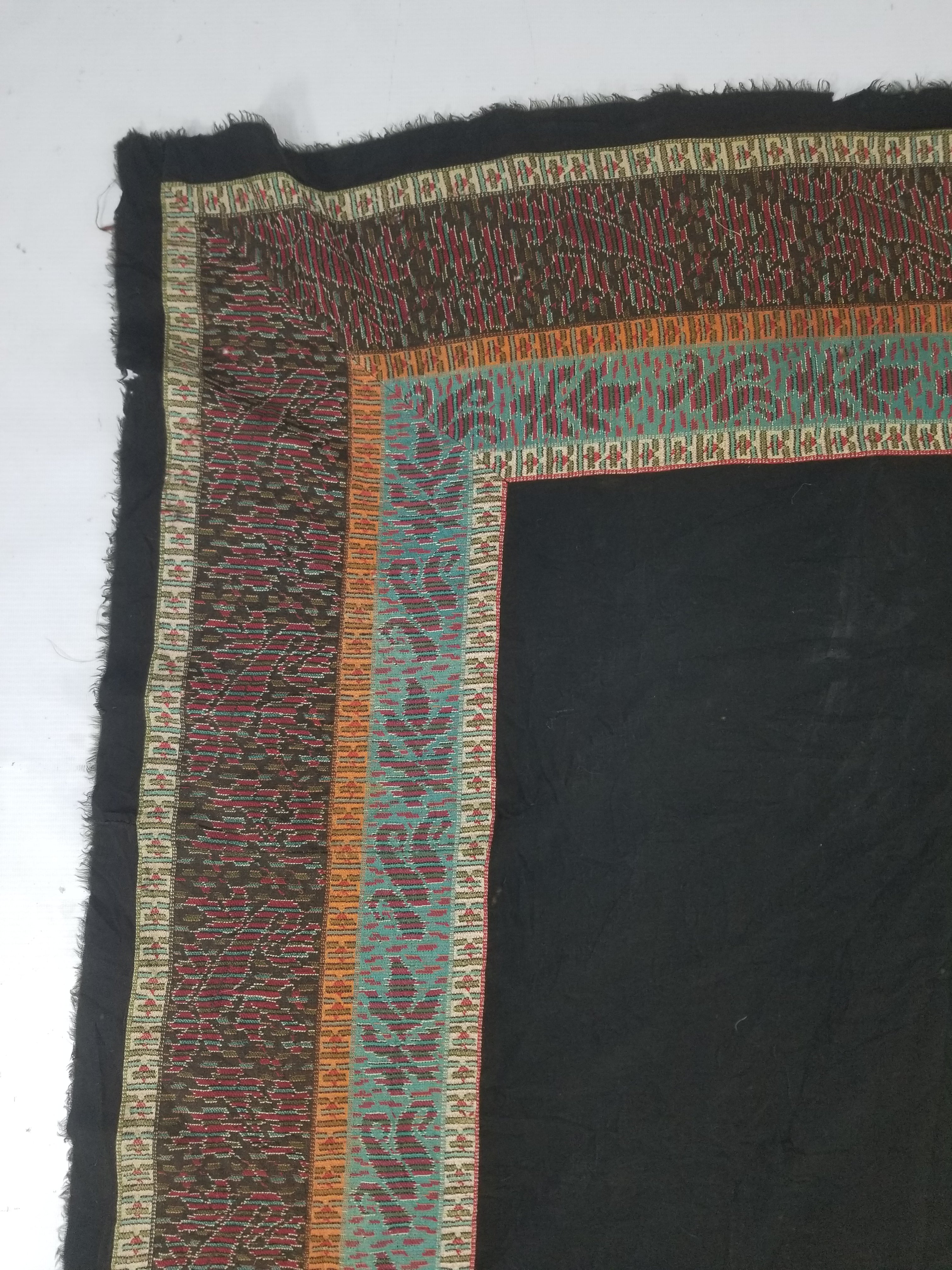 Antique Traditional Kashmiri Jamawar Style Paisley Wool Shawl 185x185cm