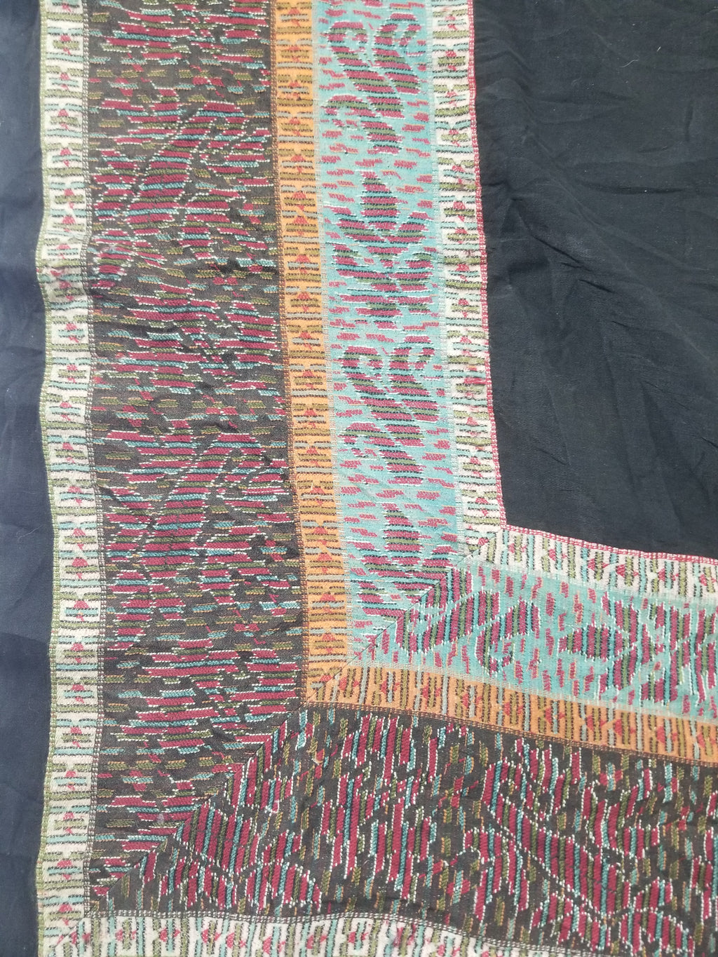Antique Traditional Kashmiri Jamawar Style Paisley Wool Shawl 185x185cm