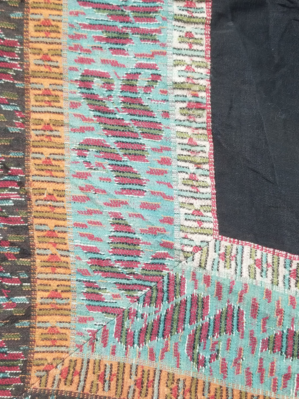 Antique Traditional Kashmiri Jamawar Style Paisley Wool Shawl 185x185cm