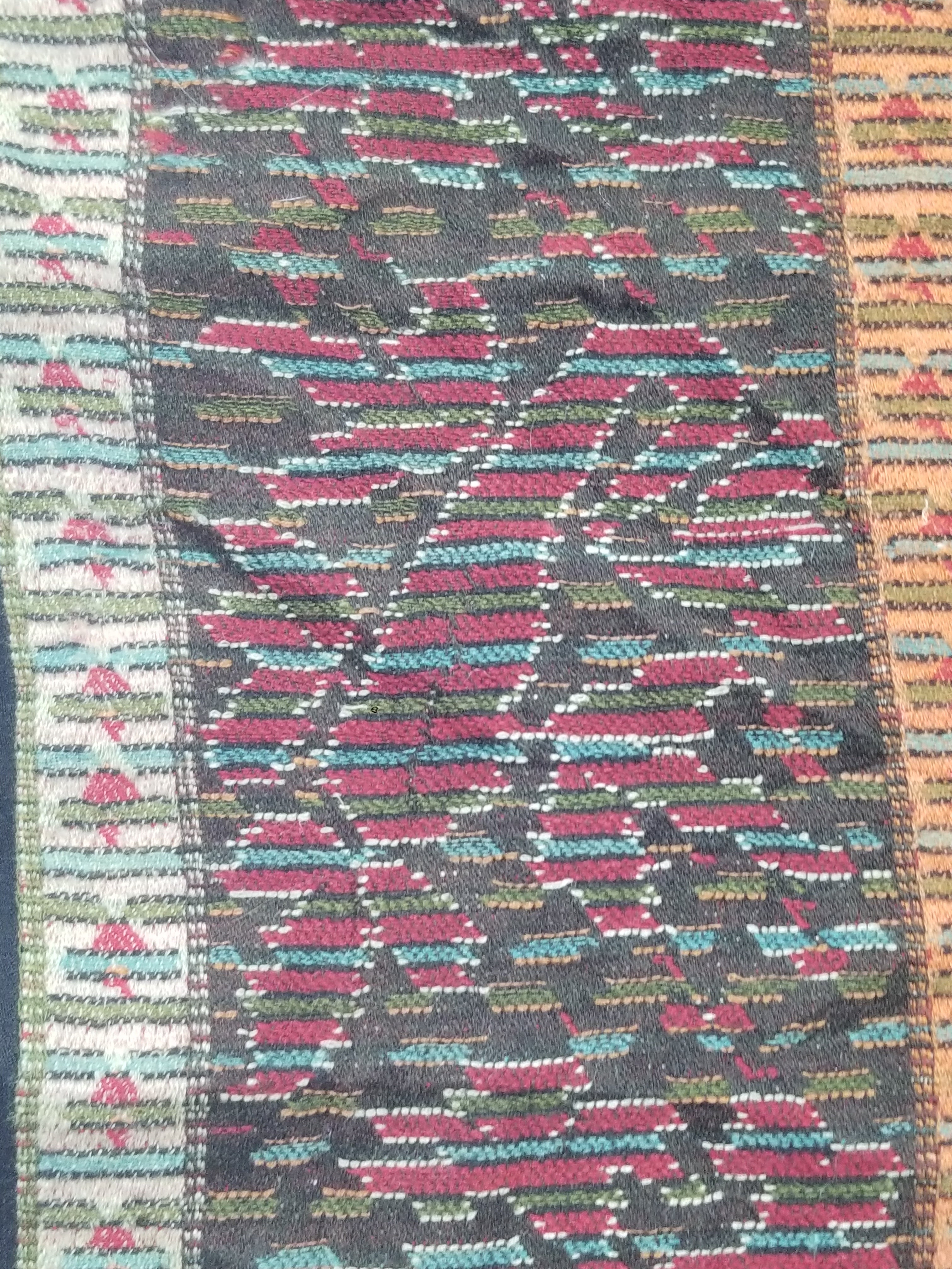 Antique Traditional Kashmiri Jamawar Style Paisley Wool Shawl 185x185cm