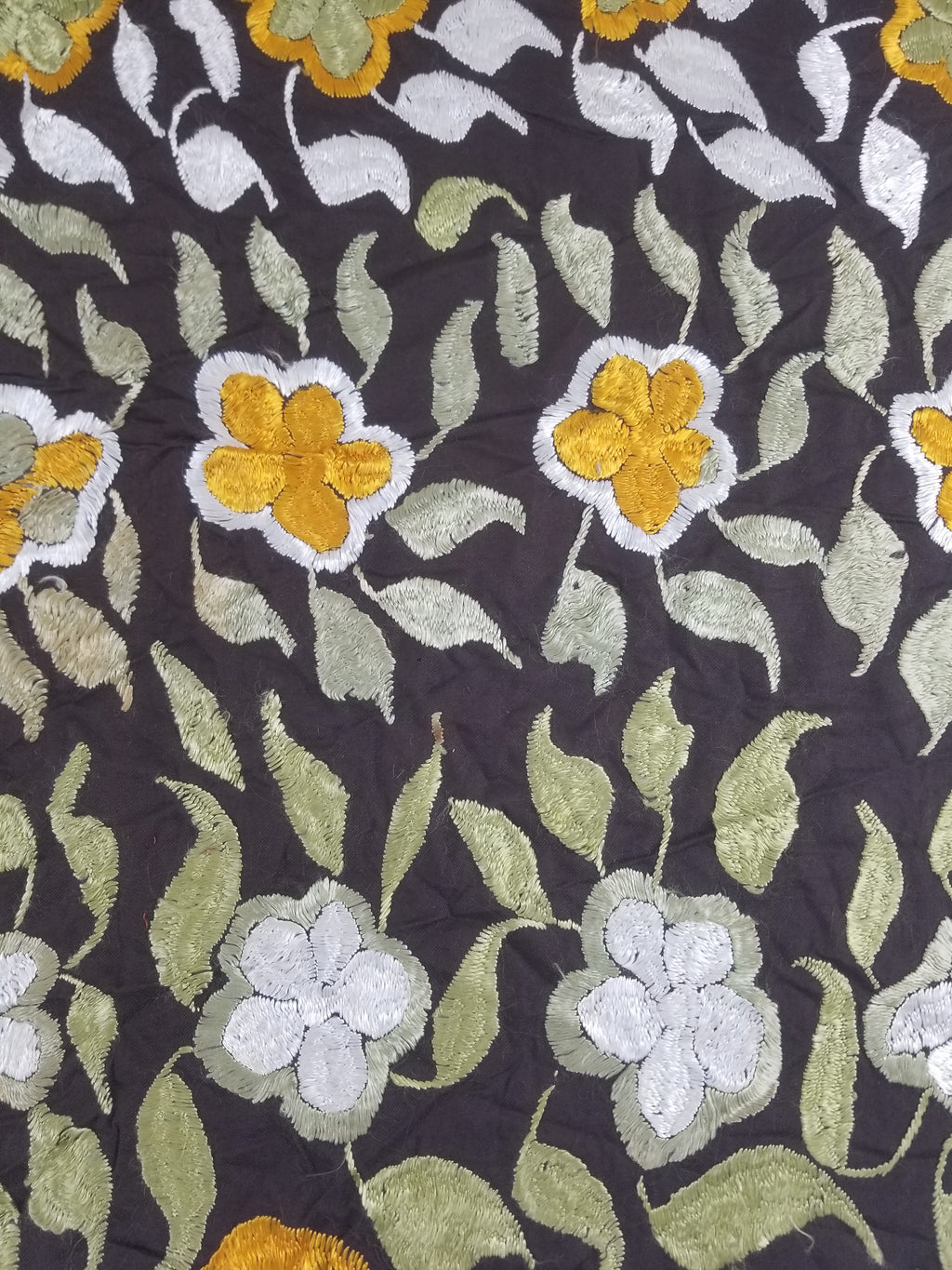 Vintage Suzani Style Floral Hand Embroidered Textile 128x80cm