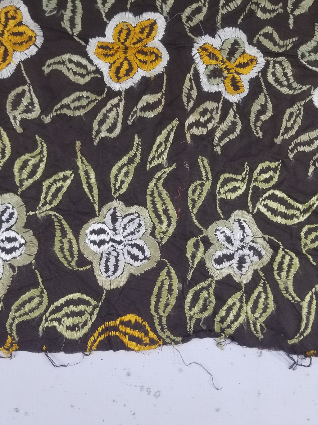Vintage Suzani Style Floral Hand Embroidered Textile 128x80cm