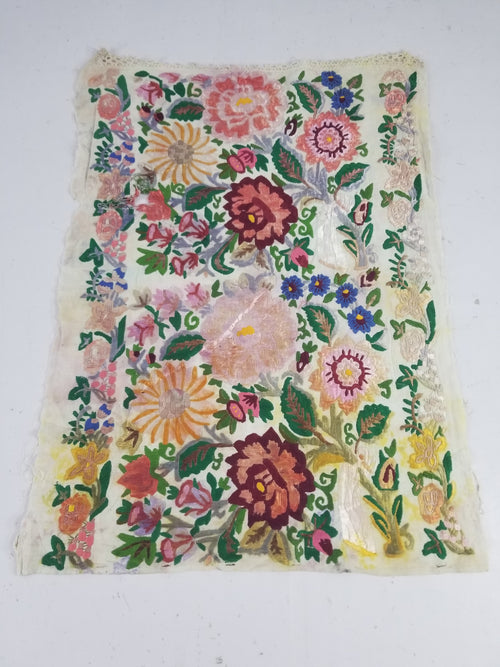 Antique Hunagrian Matyo Hand Embroidered Floral Textile 79x55cm
