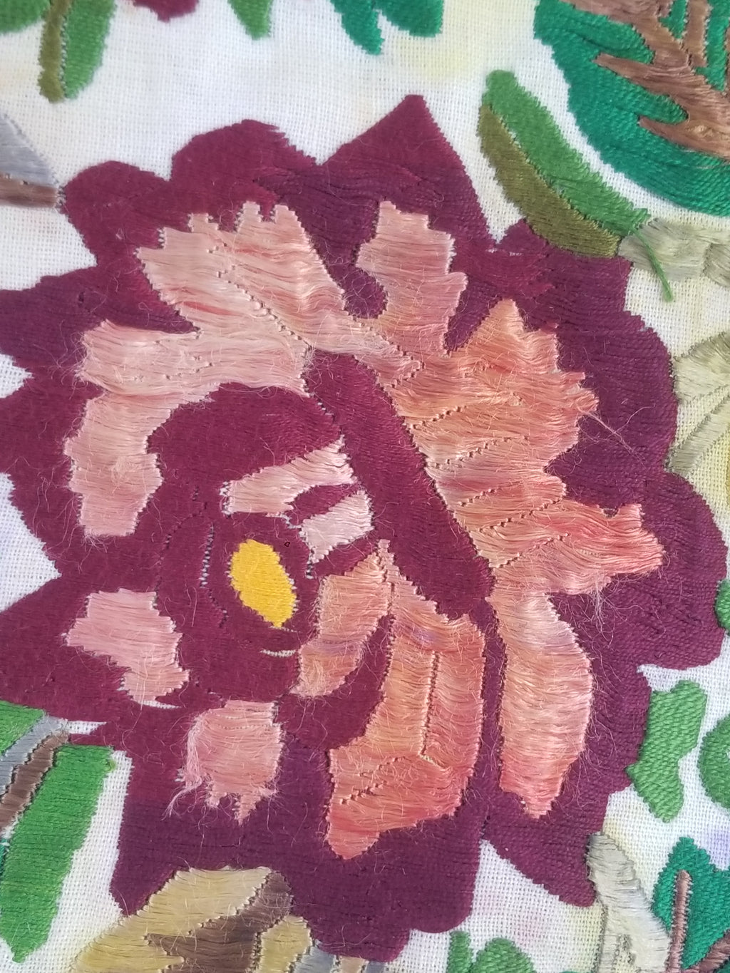 Antique Hunagrian Matyo Hand Embroidered Floral Textile 79x55cm