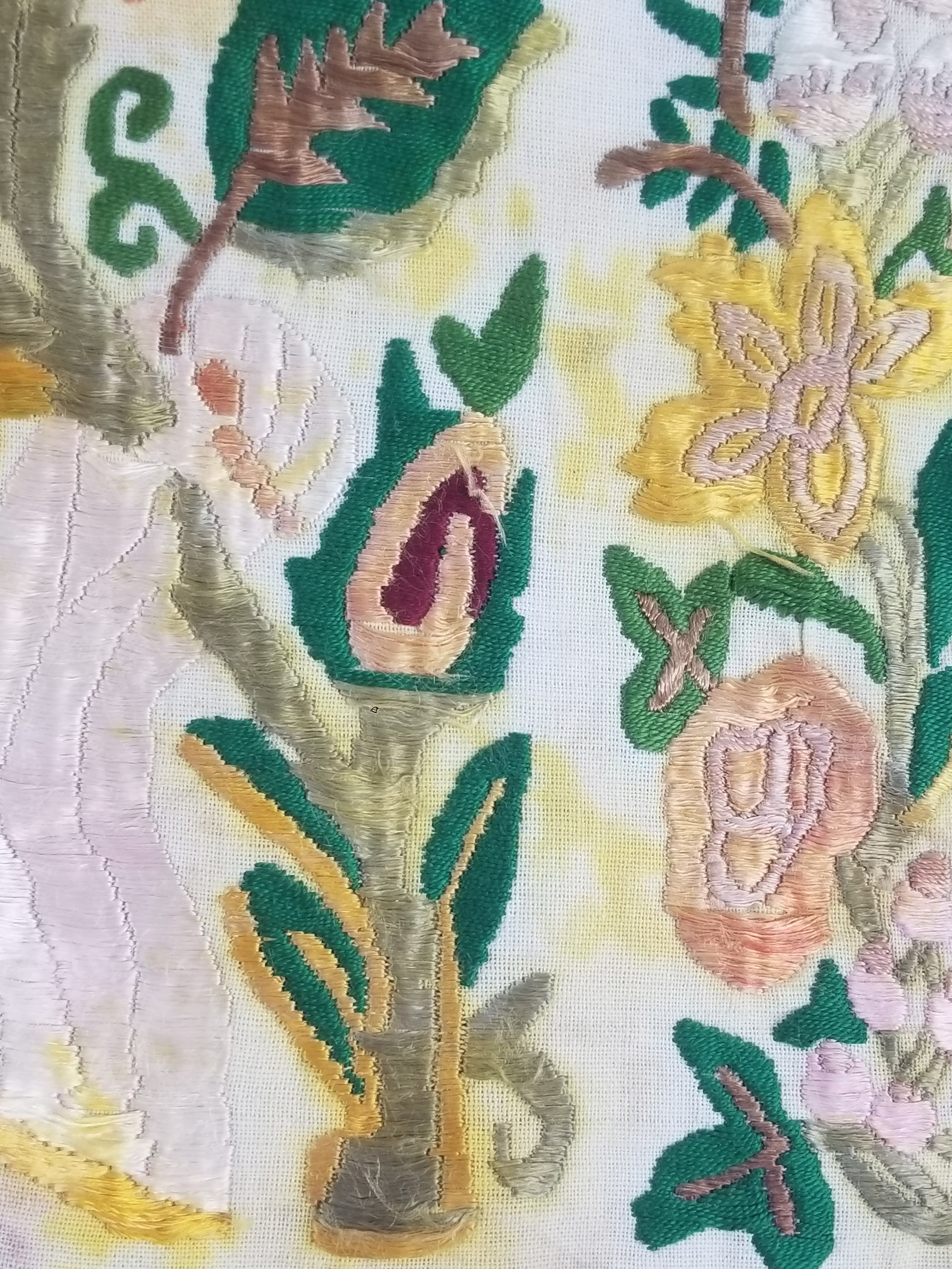 Antique Hunagrian Matyo Hand Embroidered Floral Textile 79x55cm