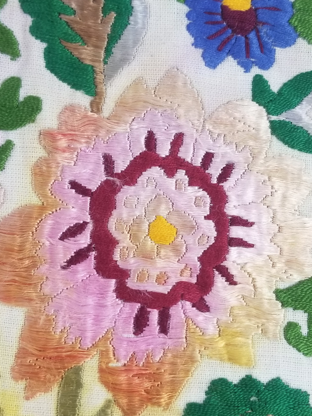 Antique Hunagrian Matyo Hand Embroidered Floral Textile 79x55cm