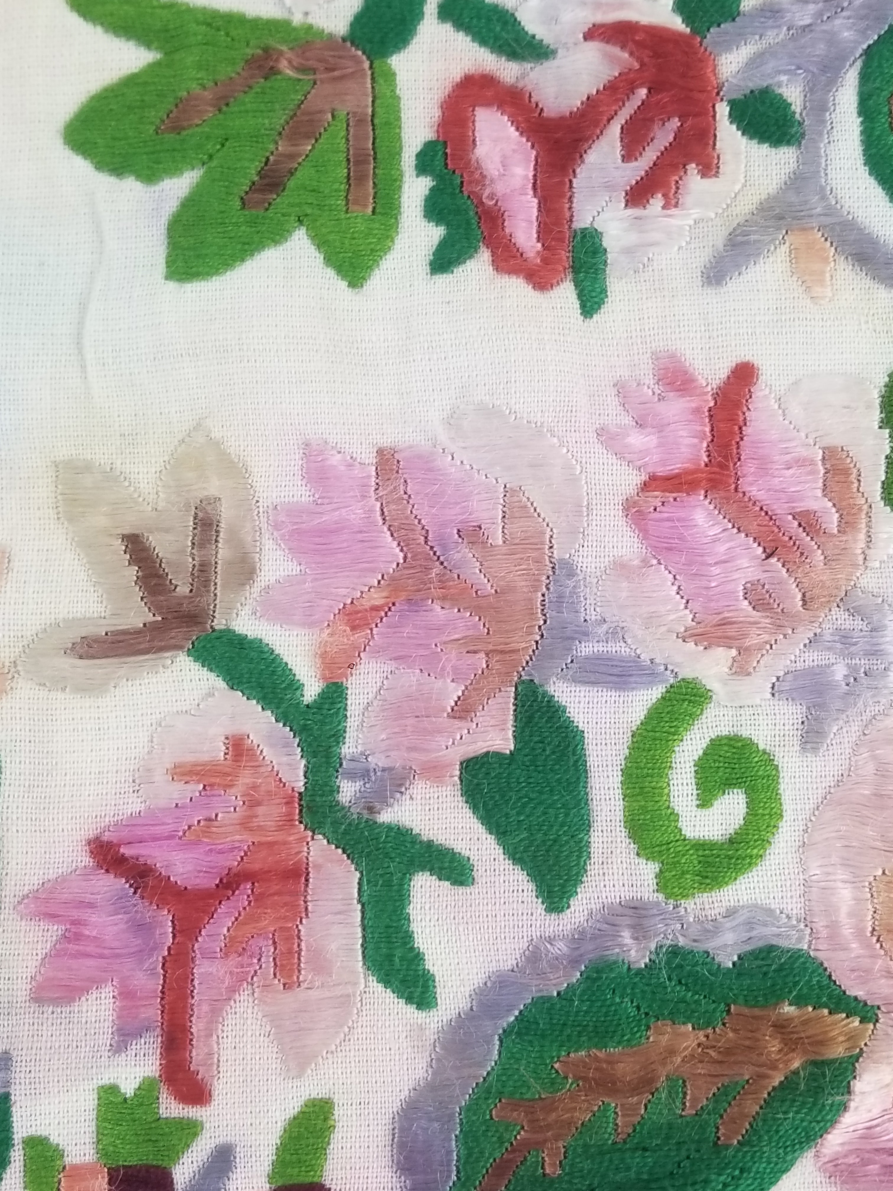Antique Hunagrian Matyo Hand Embroidered Floral Textile 79x55cm