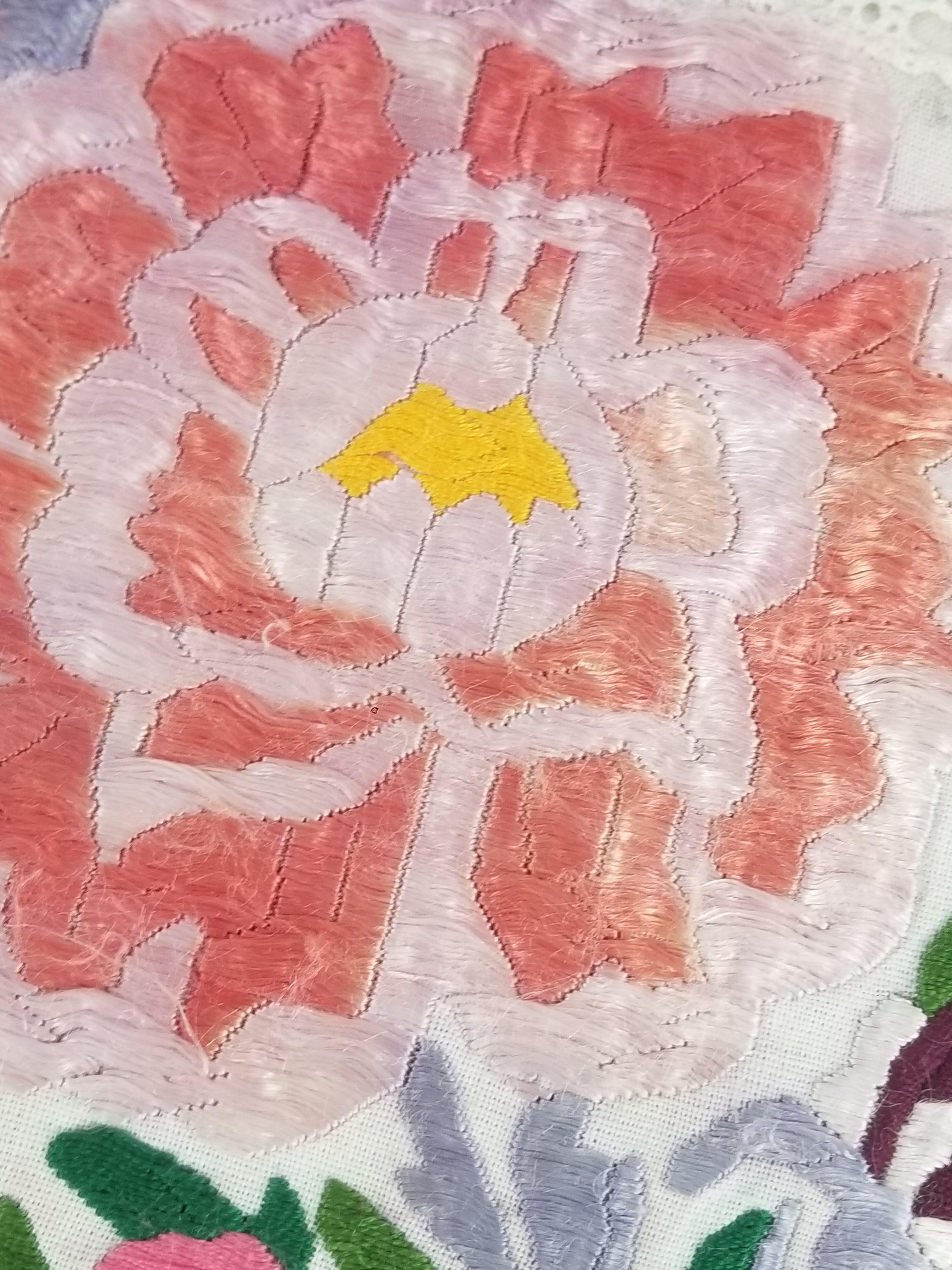 Antique Hunagrian Matyo Hand Embroidered Floral Textile 79x55cm