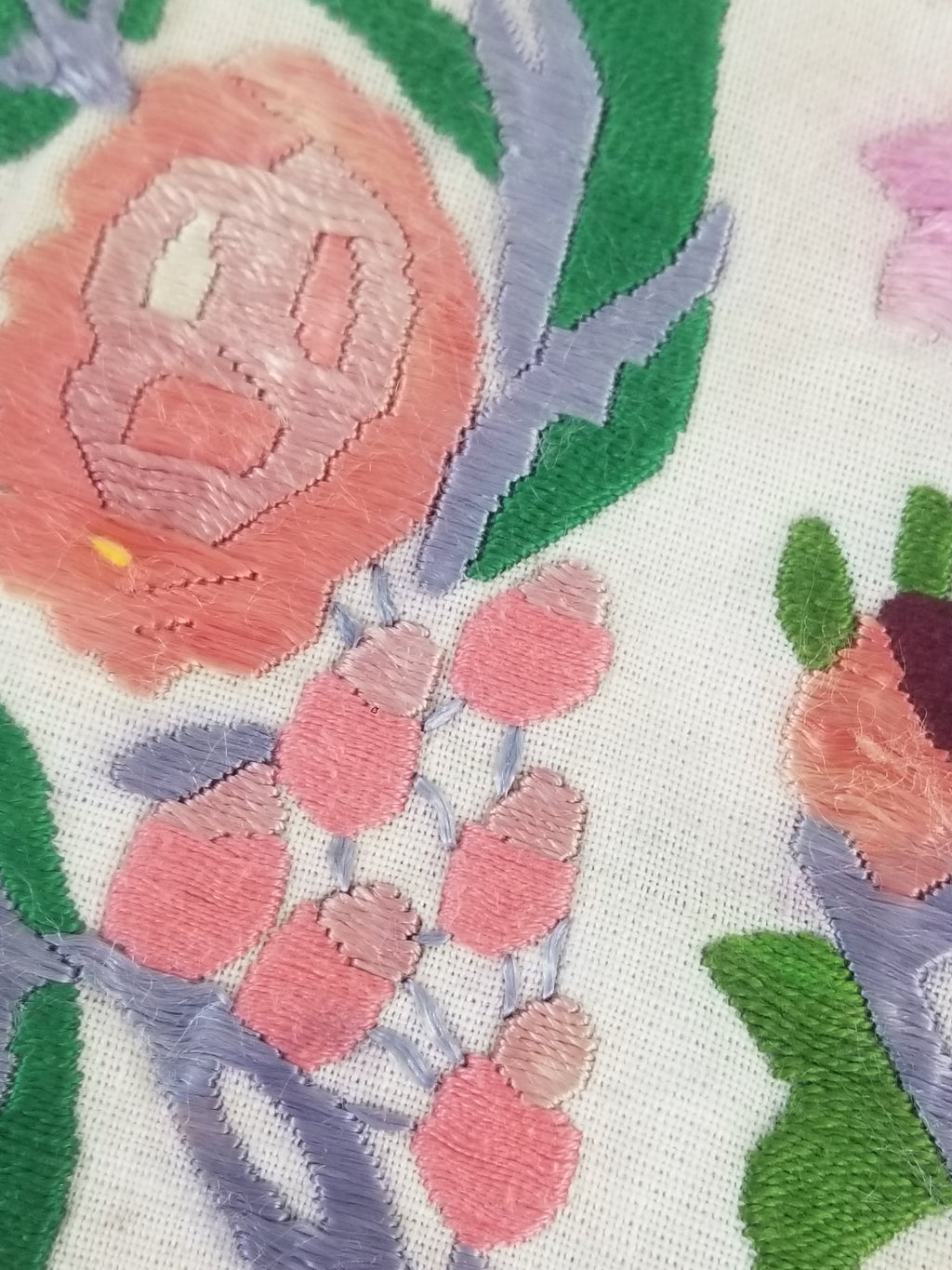 Antique Hunagrian Matyo Hand Embroidered Floral Textile 79x55cm