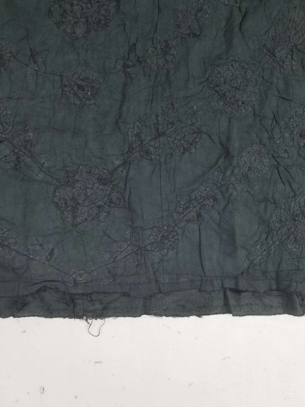 Antique European Metallic Embroidered Floral Textile 121x115cm