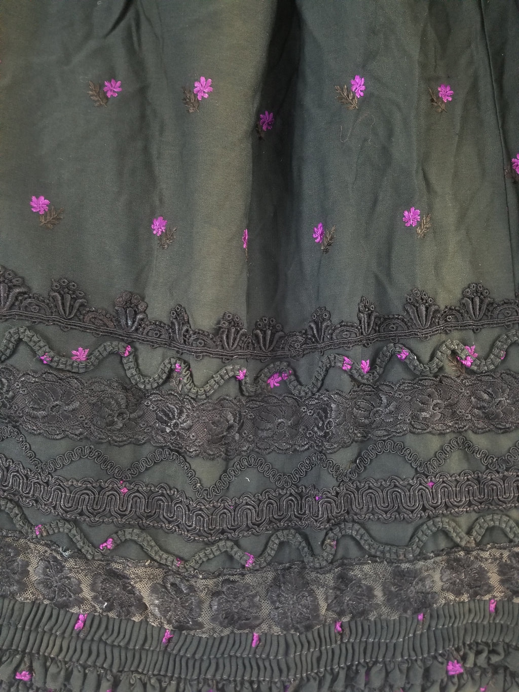 Vintage Victorian Floral Embroidery Gold Frog Closures Cape Cloak 128x118cm