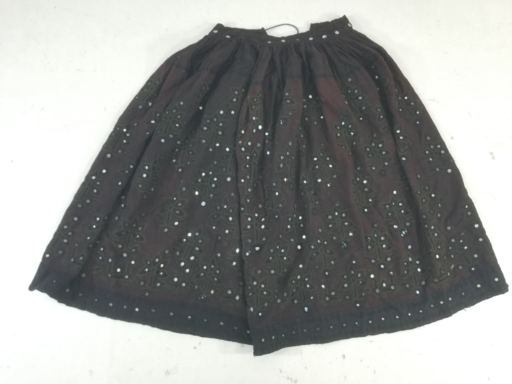 Vintage Traditional Indian Embroidered Mirrorwork Mini Skirt 78x71cm