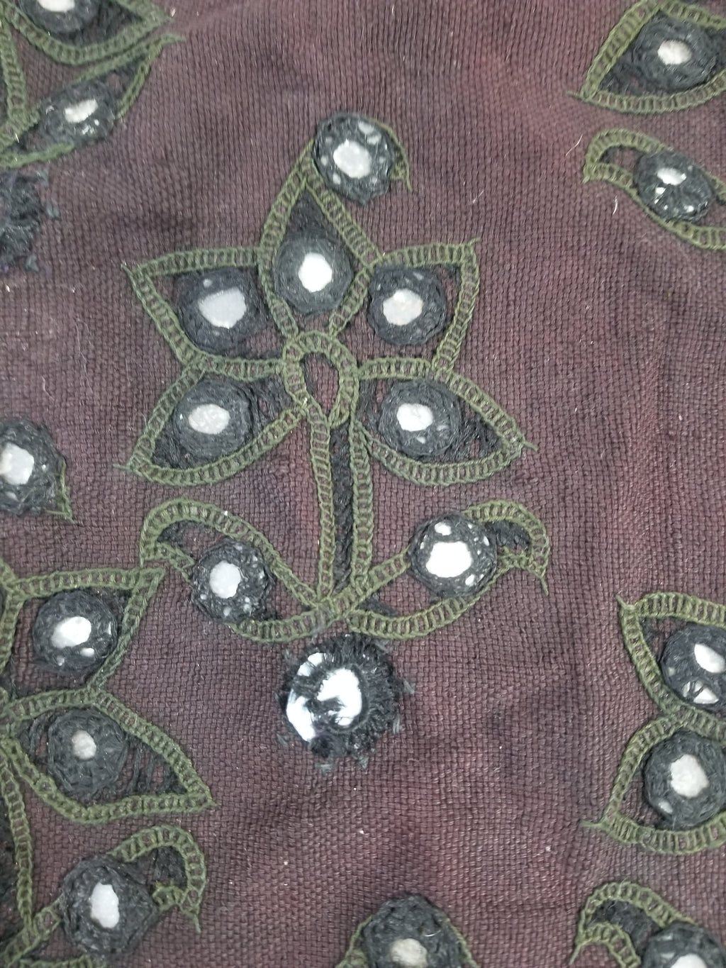 Vintage Traditional Indian Embroidered Mirrorwork Mini Skirt 78x71cm