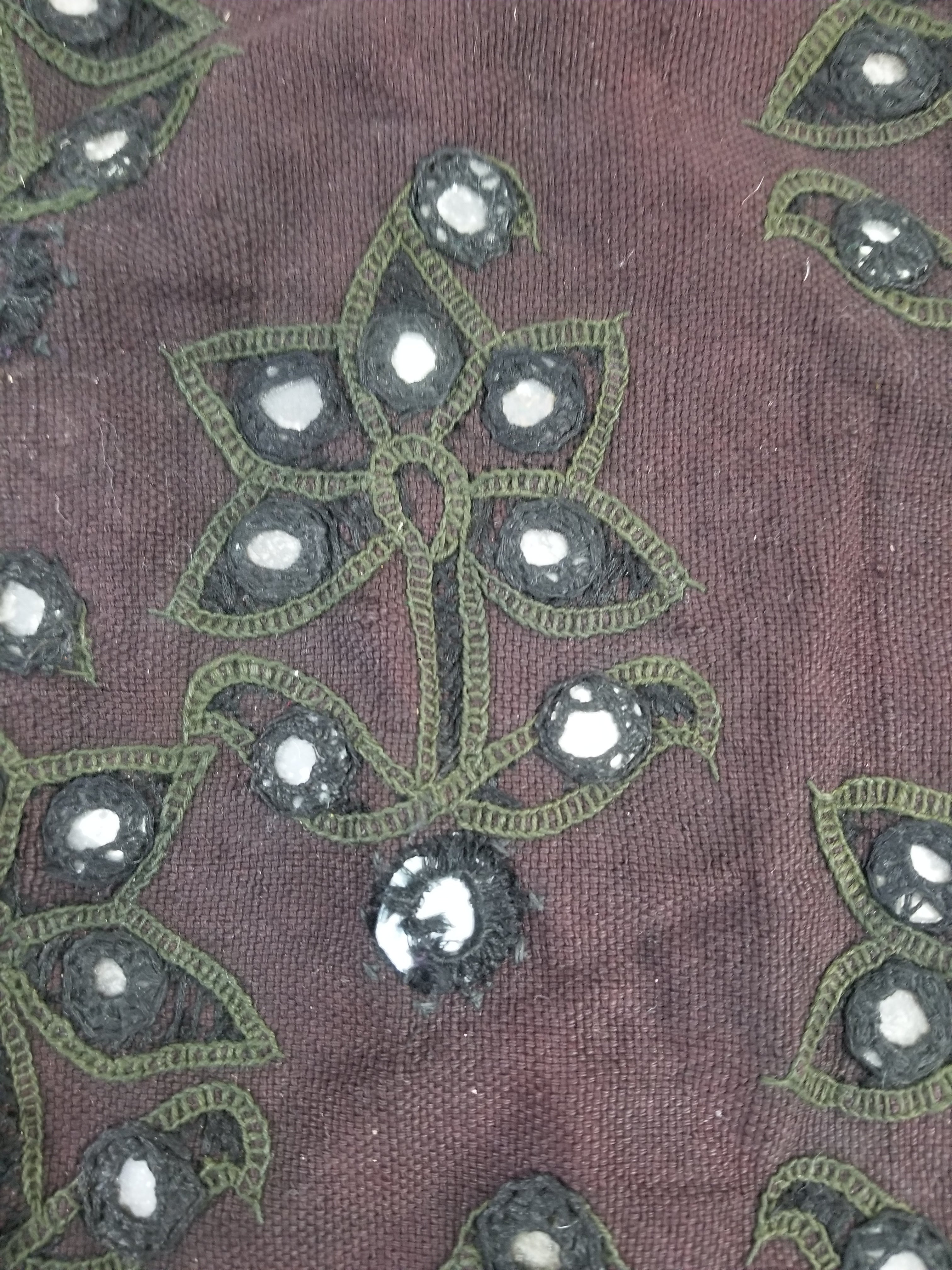 Vintage Traditional Indian Embroidered Mirrorwork Mini Skirt 78x71cm