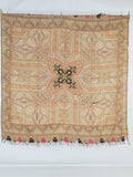 Antique Traditional Indian Paisley Woven Wool Shawl 161x158cm